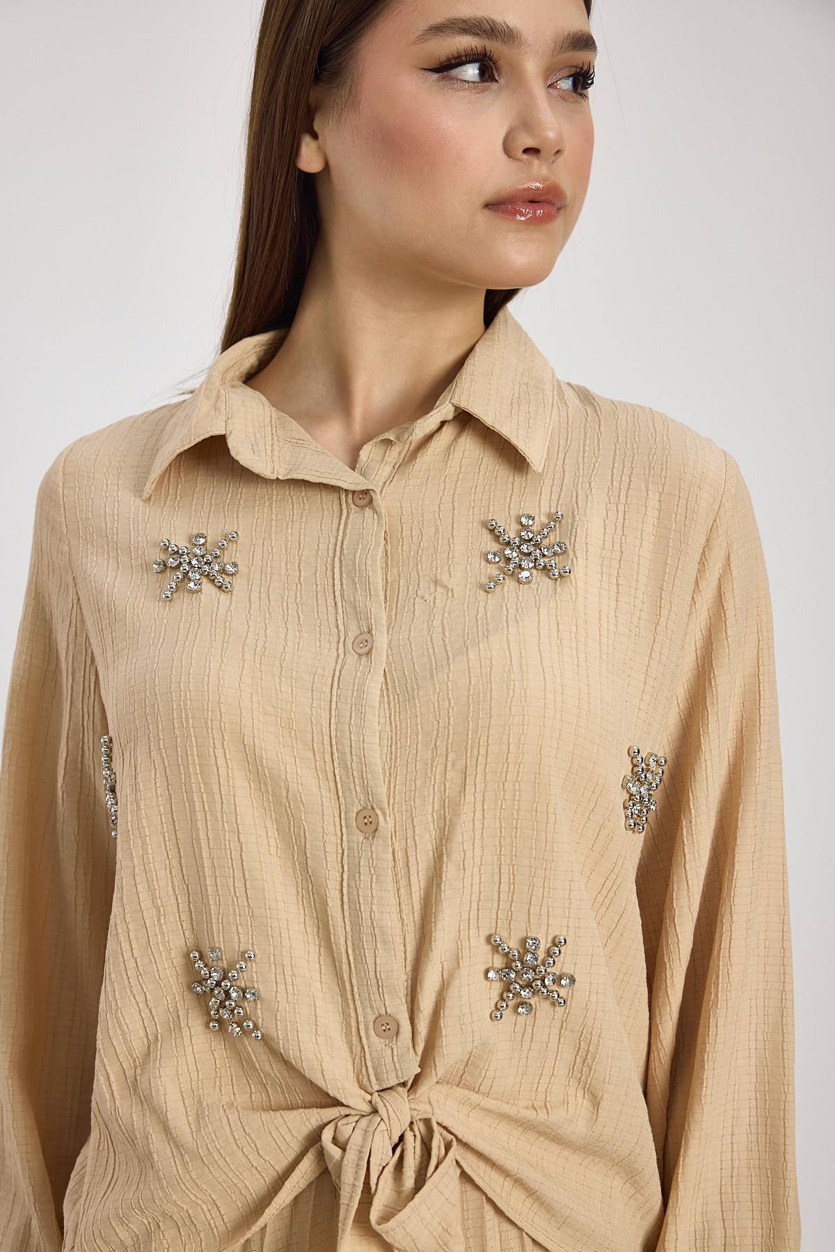 Bej Taş Detay Etek Takım 6006 - 3