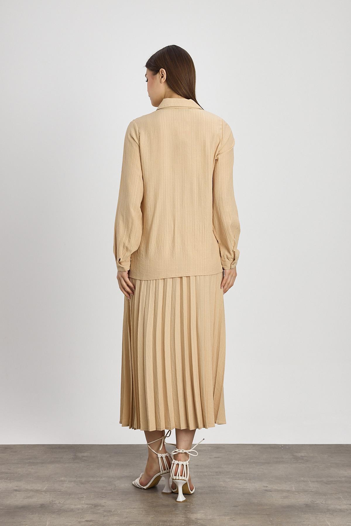 Bej Taş Detay Etek Takım 6006 - 5