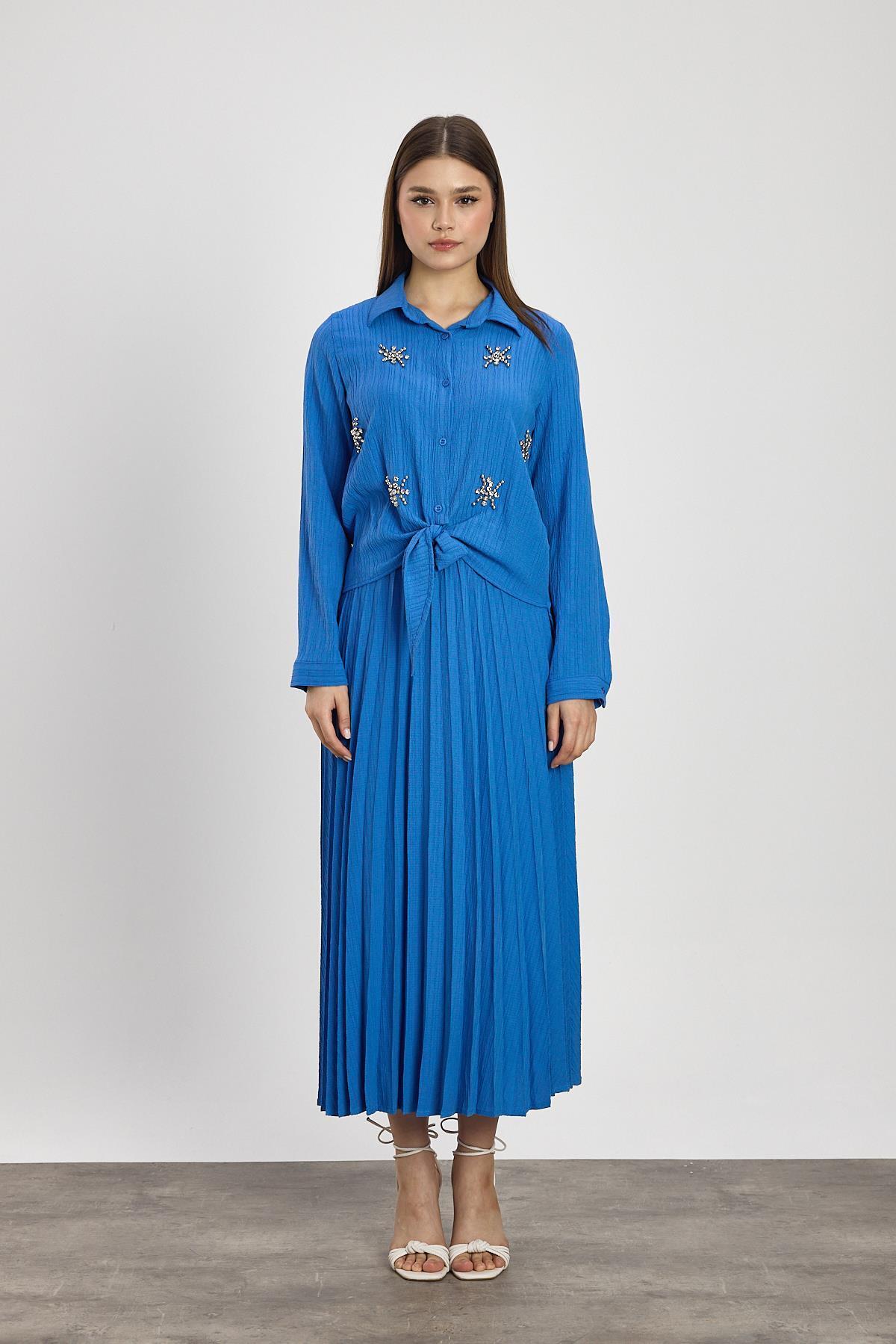 Saks Taş Detay Etek Takım 6006 - 1