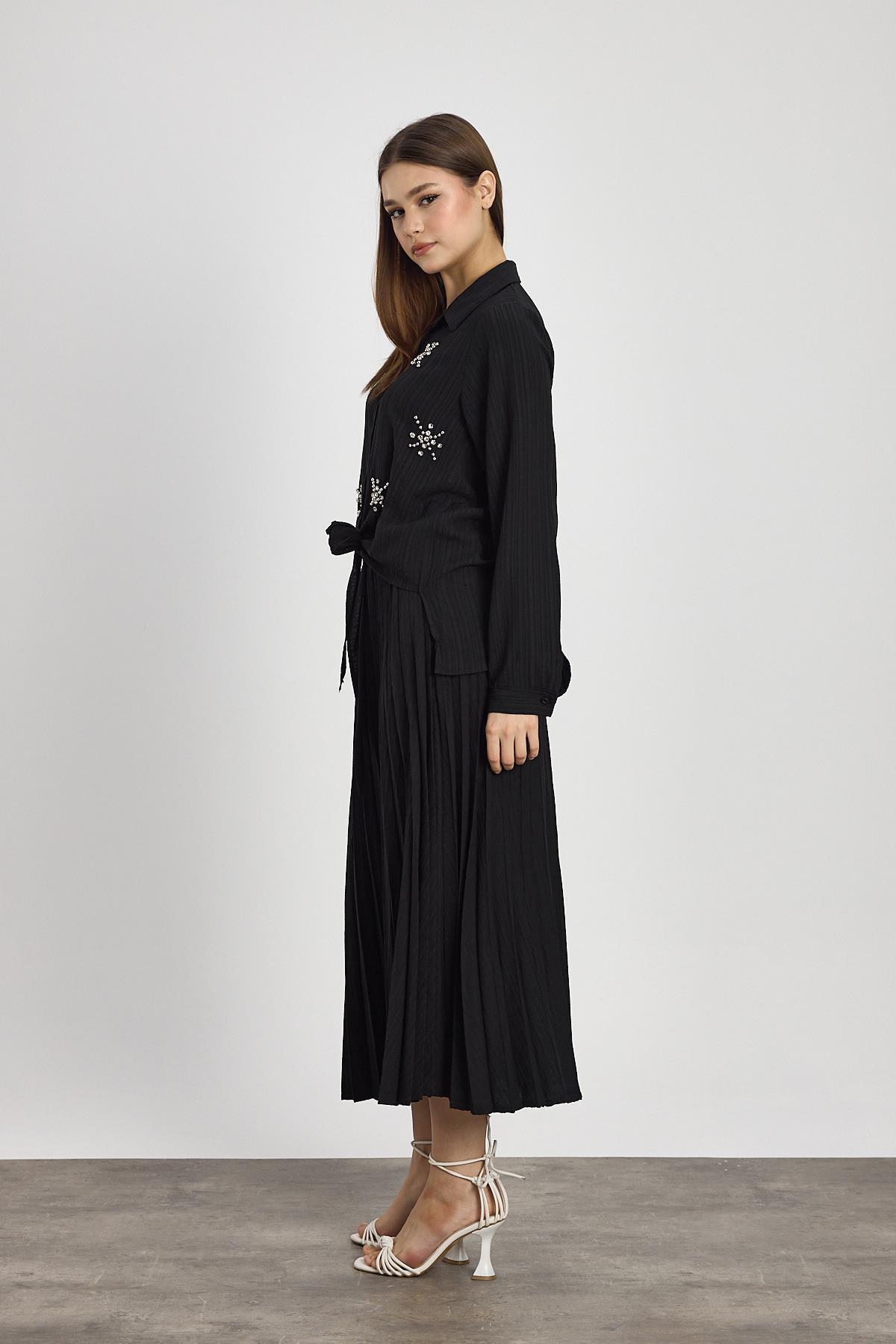 Siyah Taş Detay Etek Takım 6006 - 7