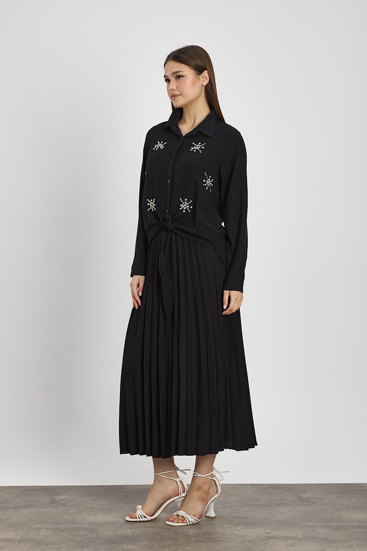 Siyah Taş Detay Etek Takım 6006 - 8