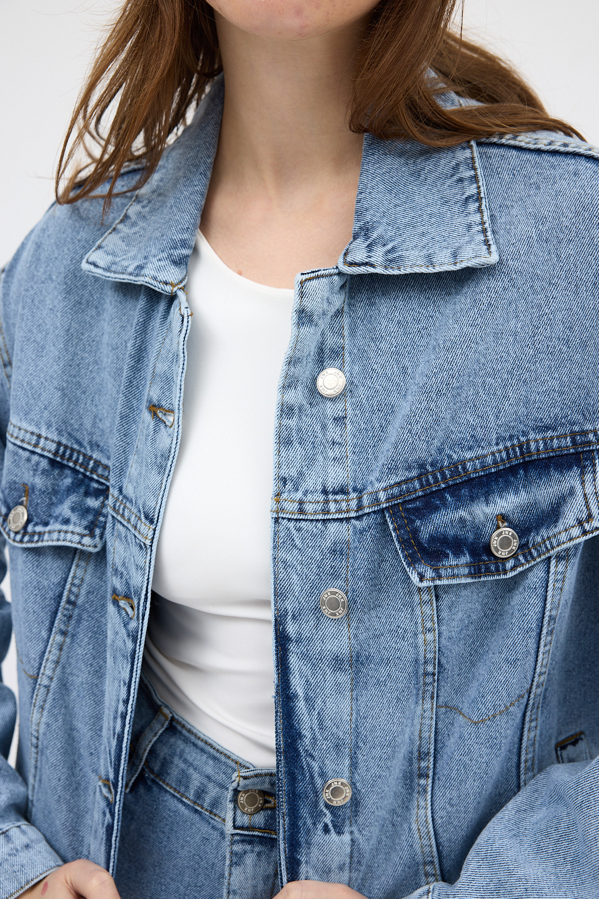 Buzkar Düğmeli Cepli Kot Ceket 6009 - RAYS