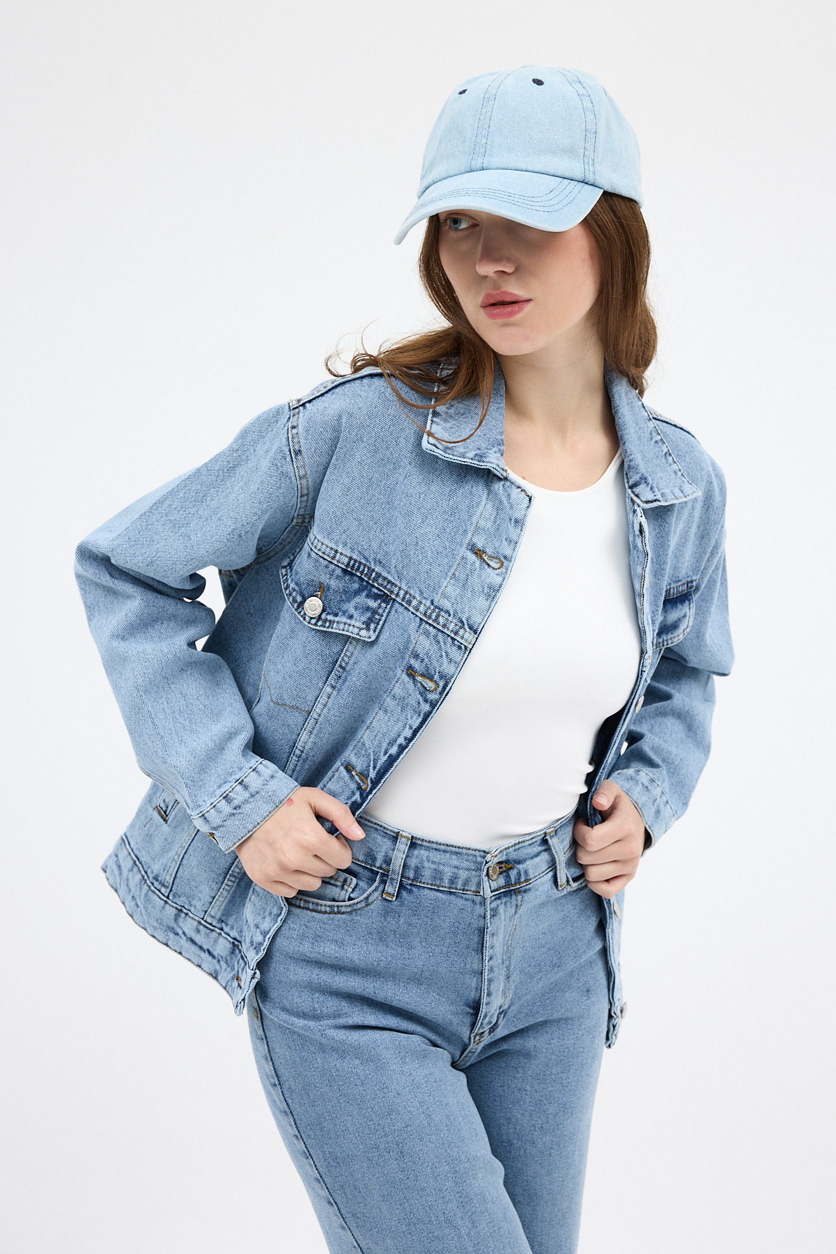 Buzkar Düğmeli Cepli Kot Ceket 6009 - RAYS