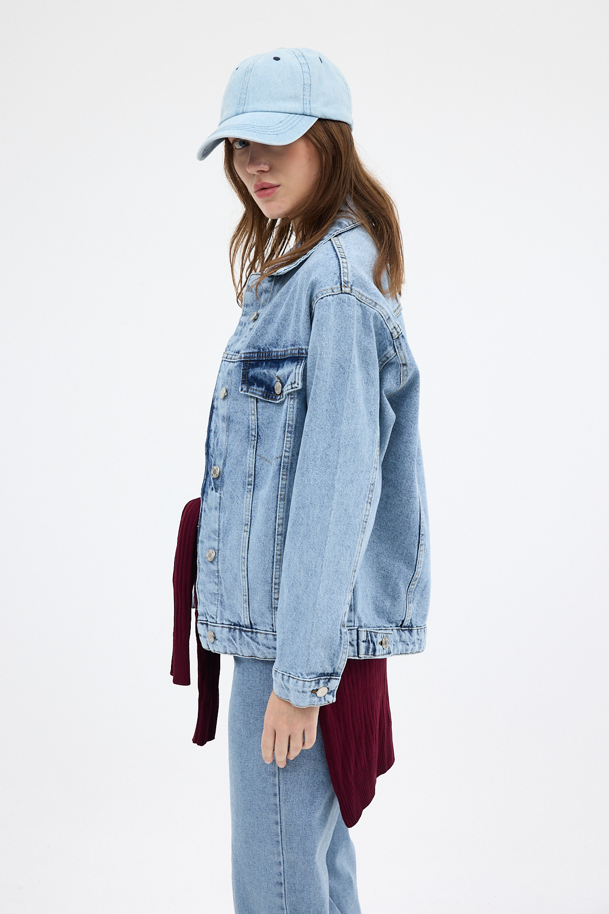 Buzkar Düğmeli Cepli Kot Ceket 6009 - 2