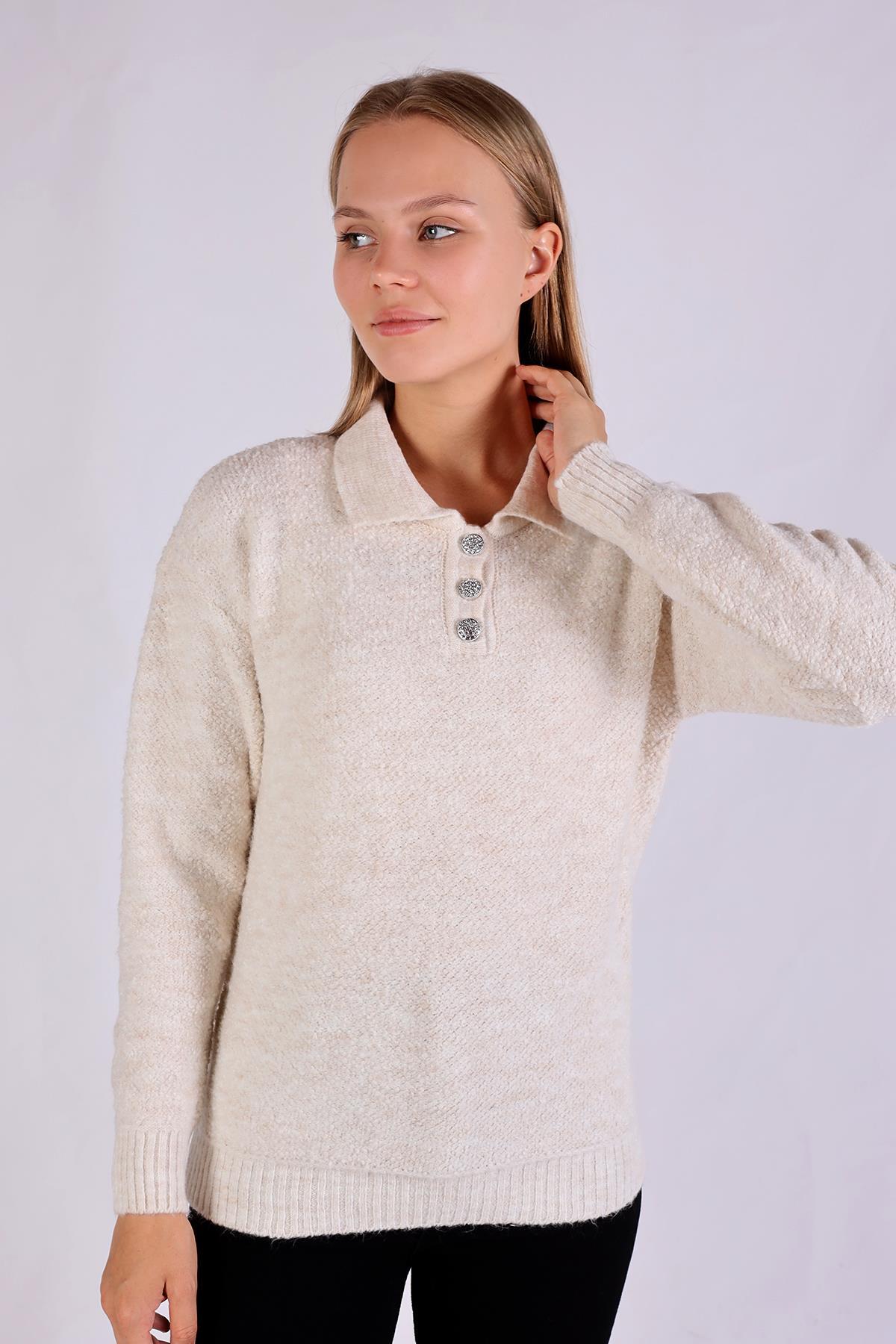 601 Polo Yaka Kazak Ekru - 2