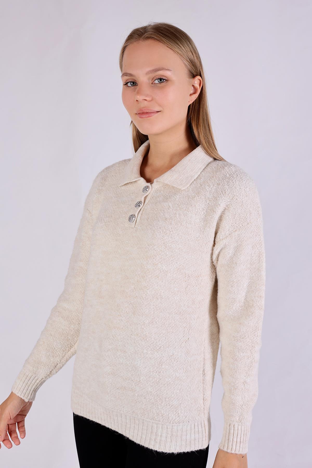 Ekru Polo Yaka Kazak 601 - 10