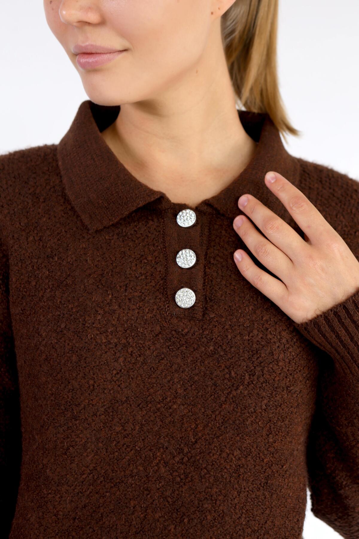 Kahve Polo Yaka Kazak 601 - 4