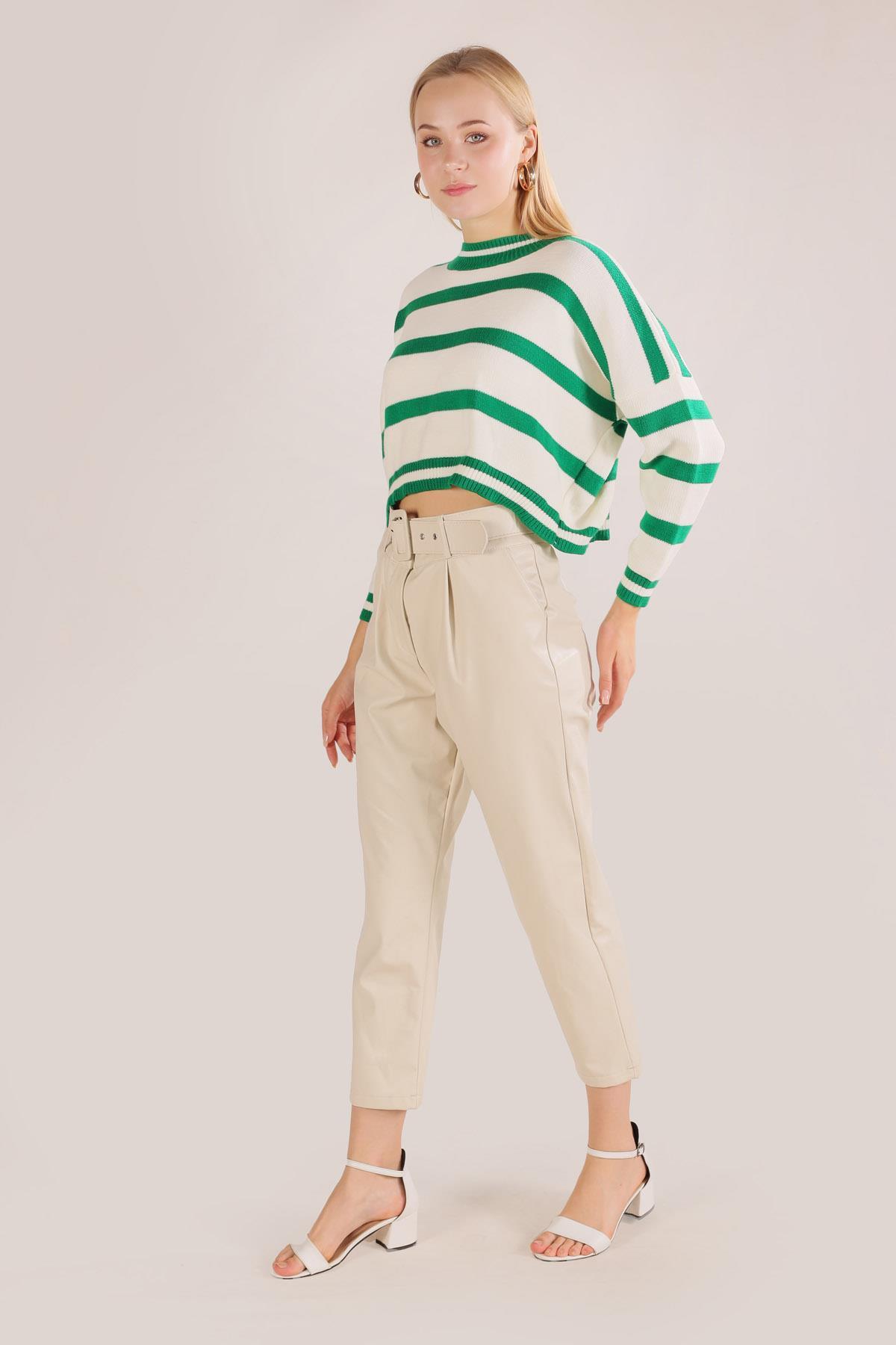 6016 Bisiklet Yaka Kazak Benetton Yeşili - 3