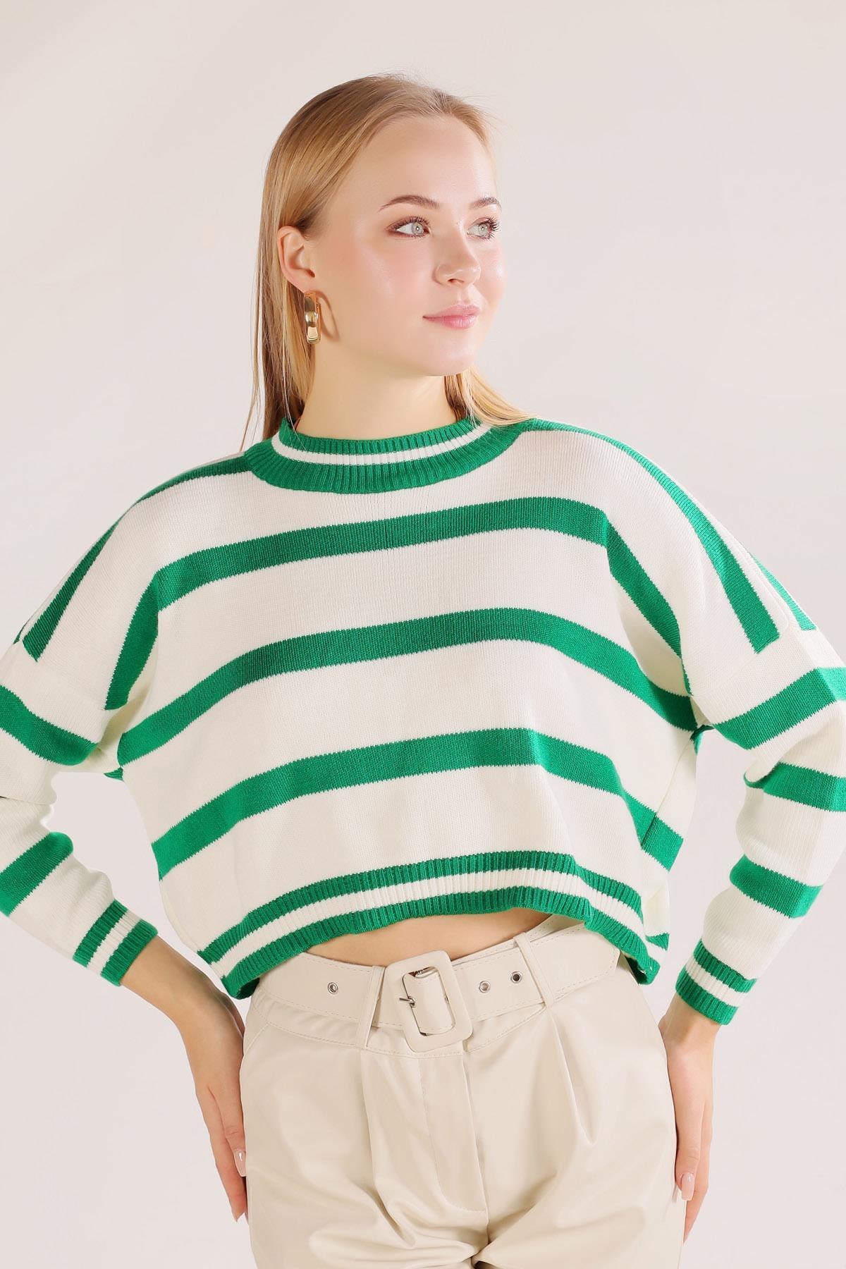 6016 Bisiklet Yaka Kazak Benetton Yeşili - 2