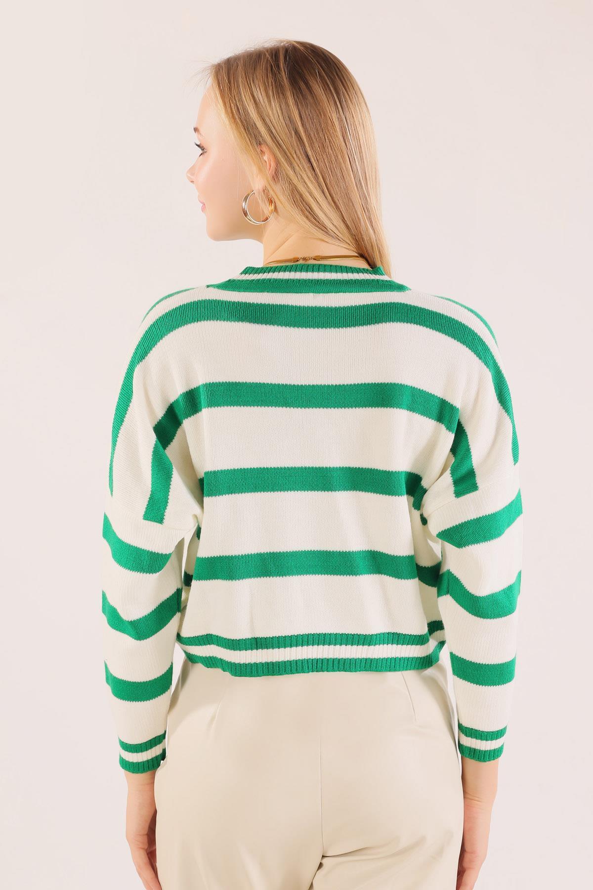 Benetton Yeşili Bisiklet Yaka Kazak 6016 - 6