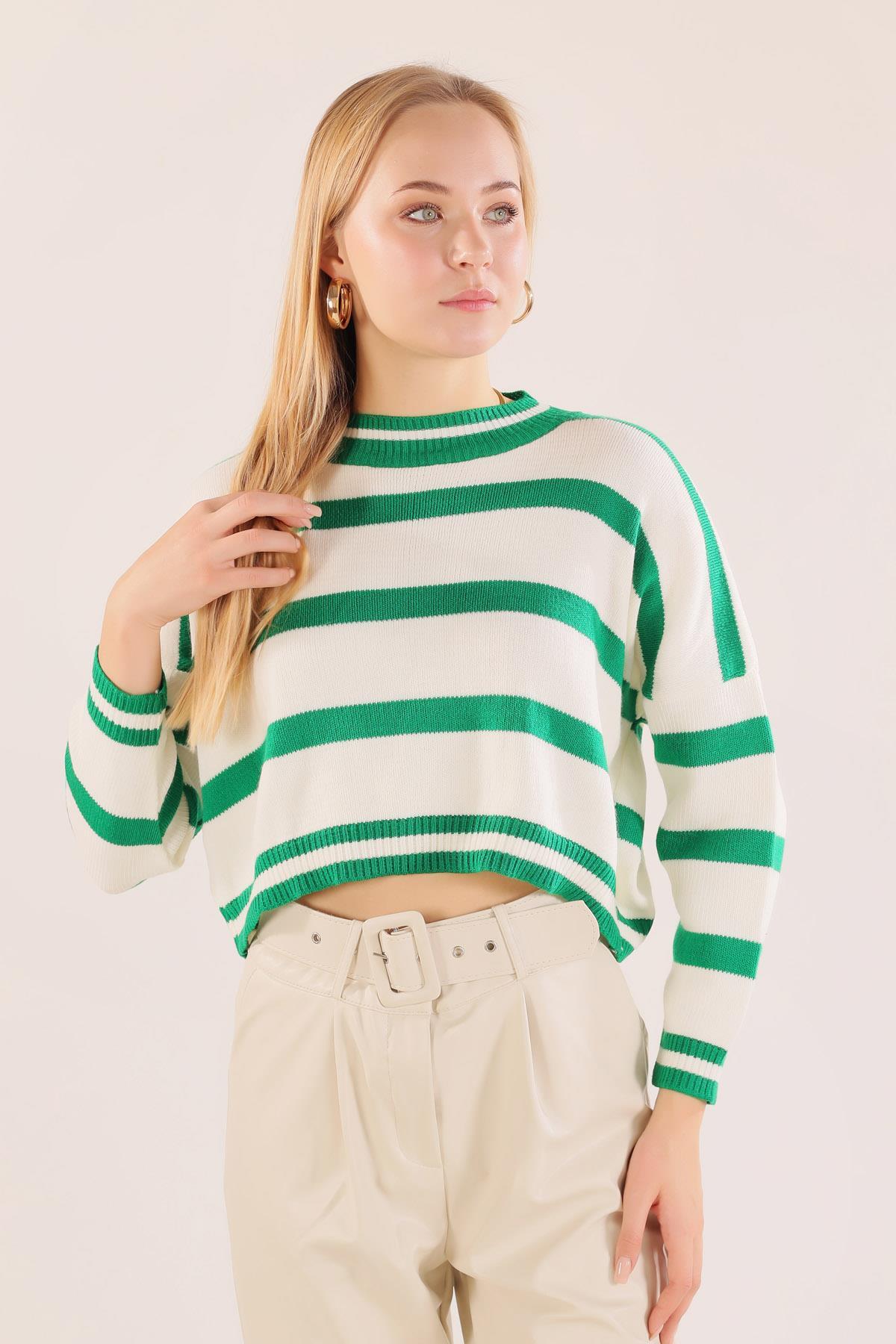 Benetton Yeşili Bisiklet Yaka Kazak 6016 - 8