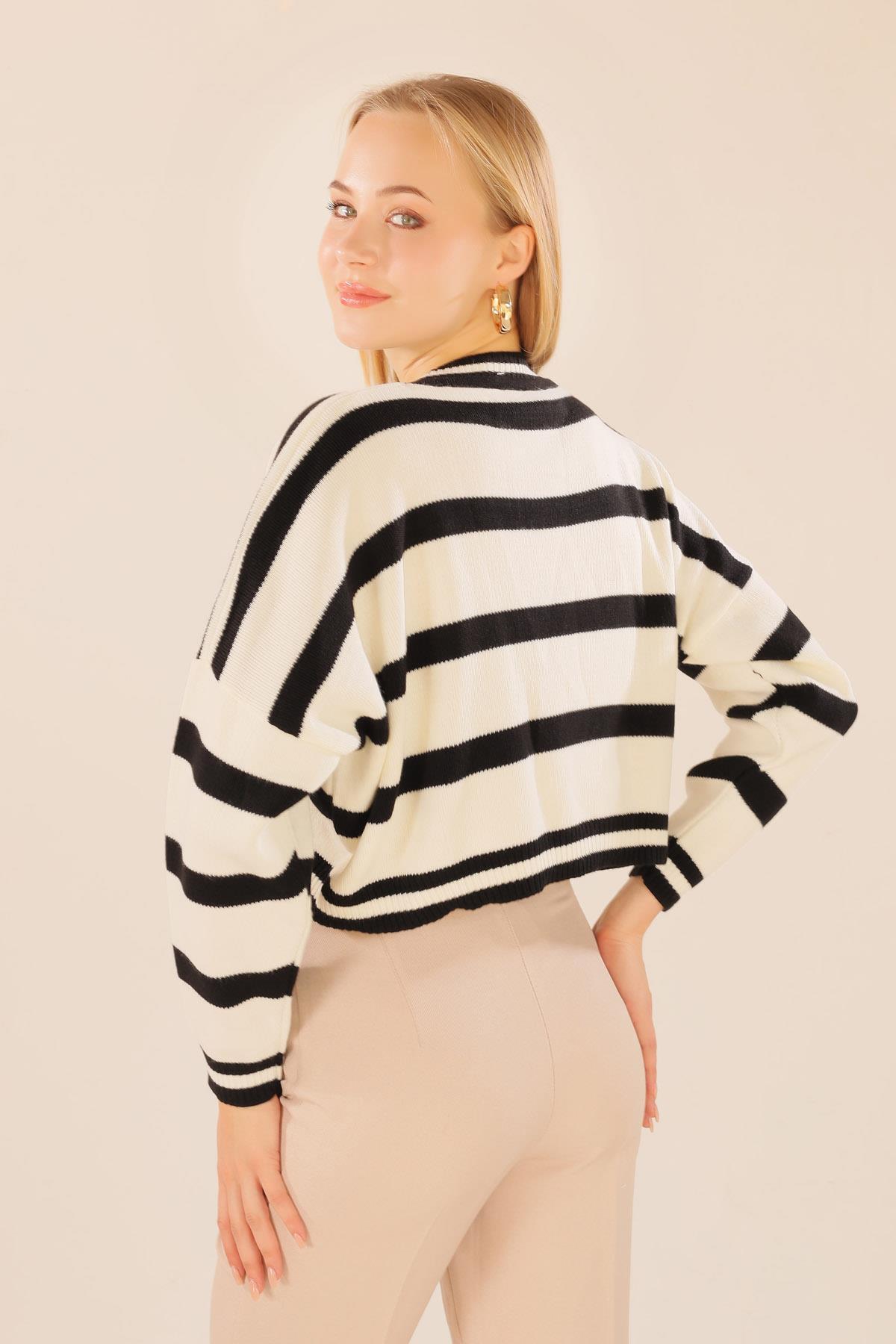 Siyah Bisiklet Yaka Kazak 6016 - 5