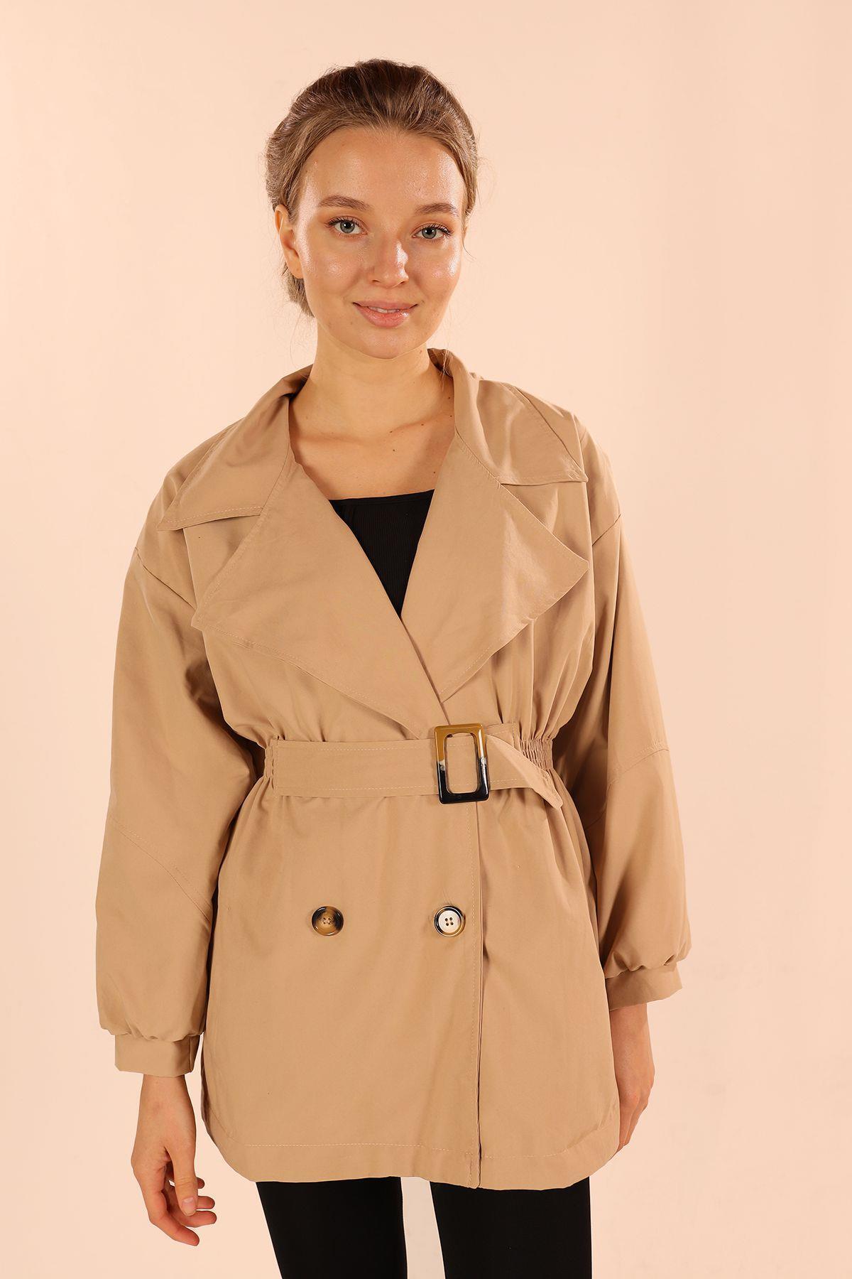 60348 Kemer Detay Trençkot Taş - 1