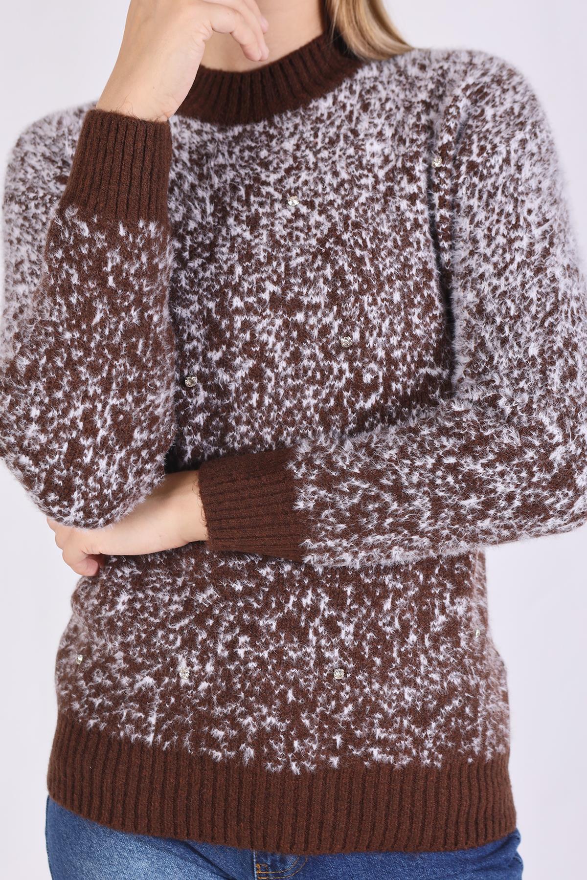 Acı Kahve İnci Detay Yumoş Kazak 604 - 4