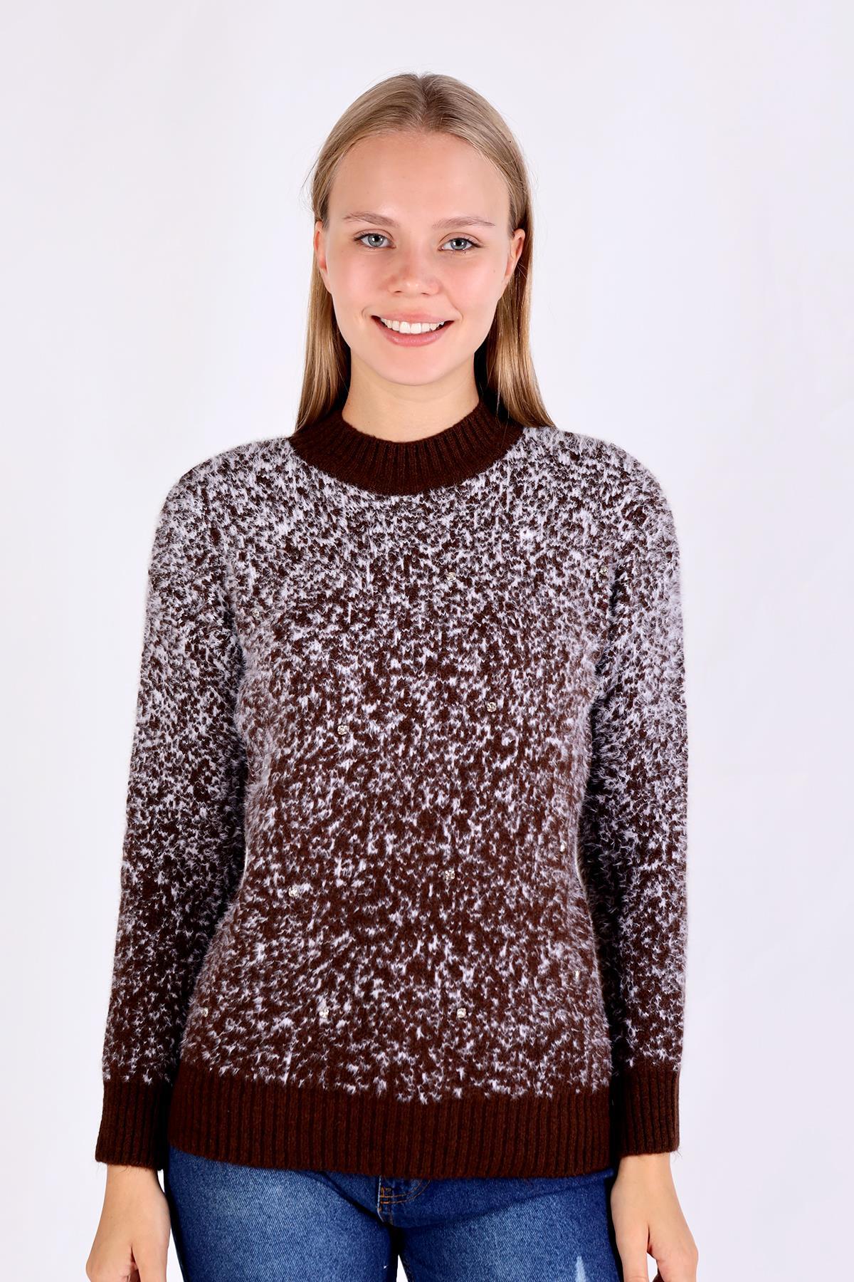 Acı Kahve İnci Detay Yumoş Kazak 604 - 6