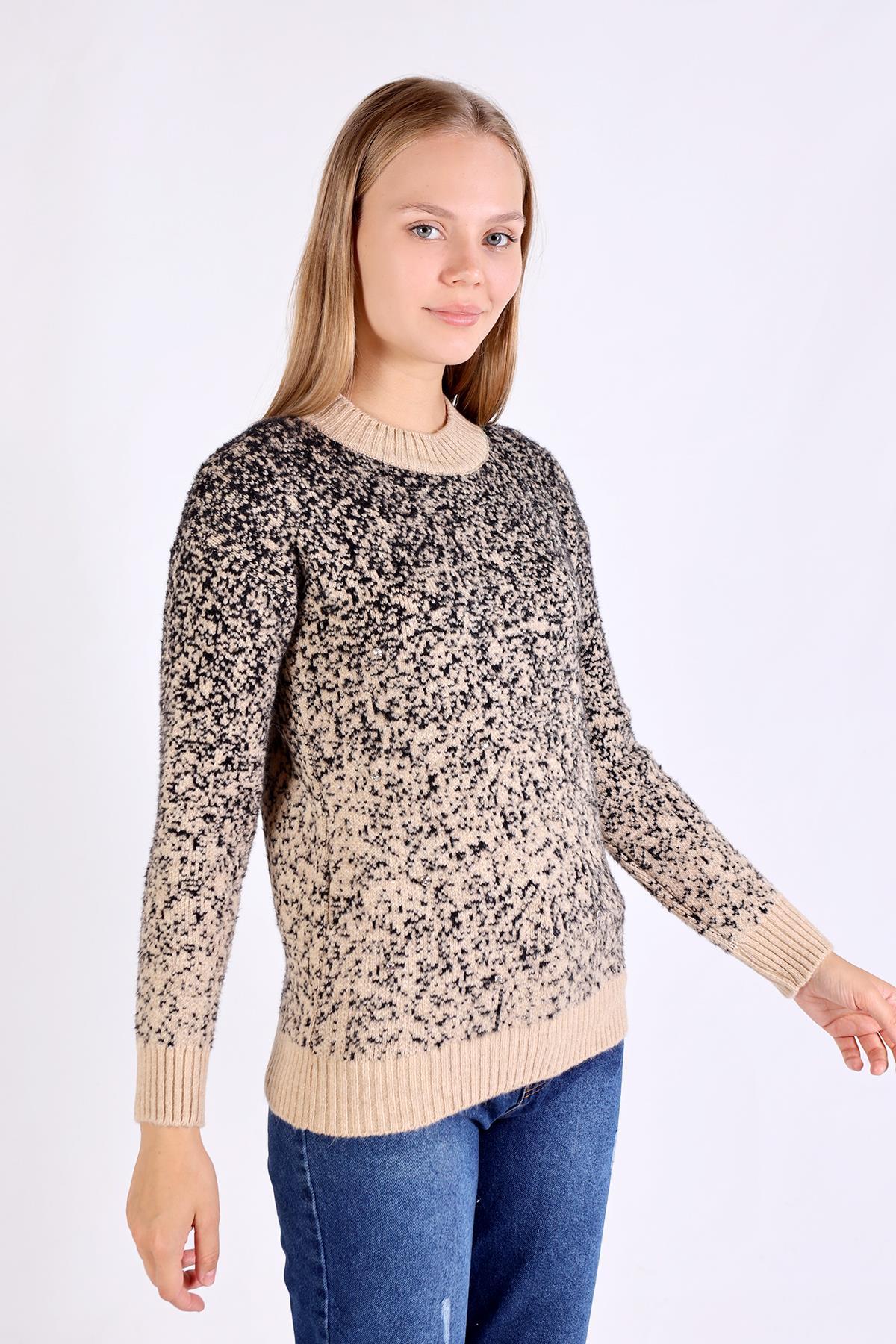 Camel İnci Detay Yumoş Kazak 604 - 1