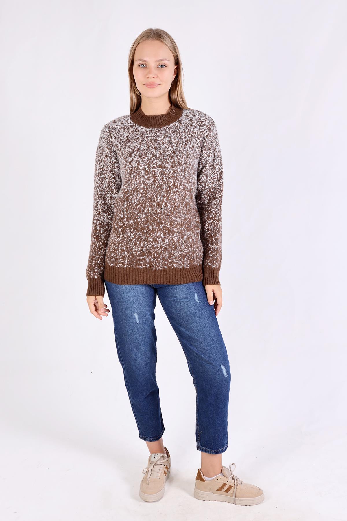 Kahve İnci Detay Yumoş Kazak 604 - 3