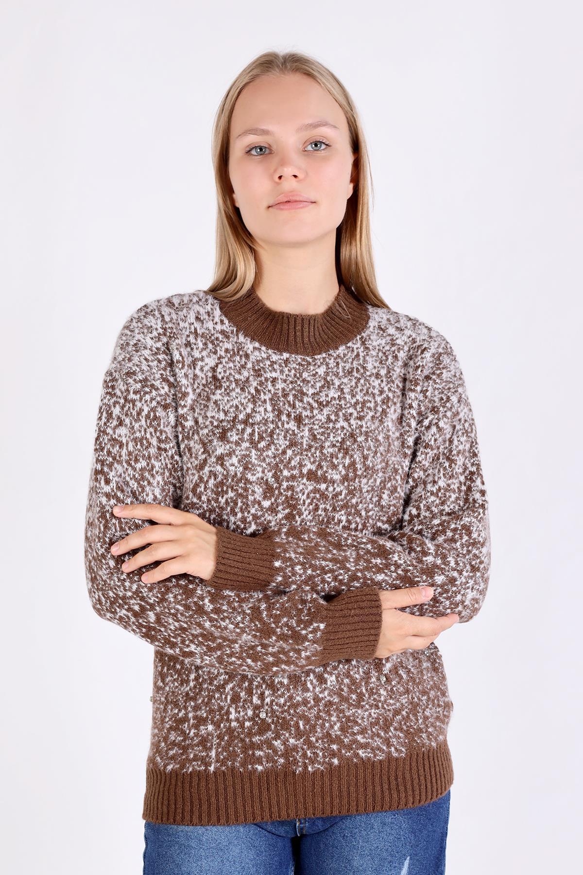 Kahve İnci Detay Yumoş Kazak 604 - 4