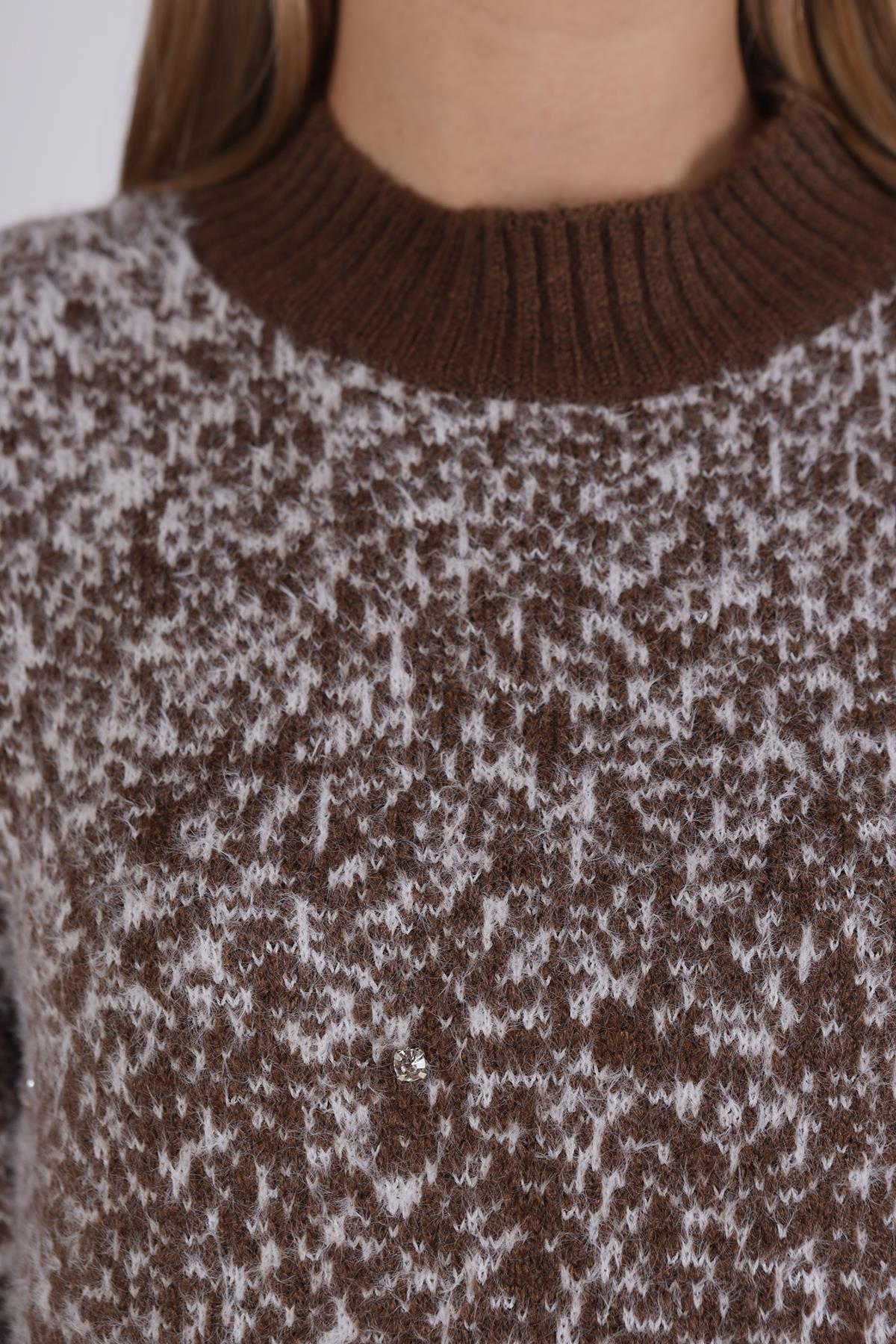 Kahve İnci Detay Yumoş Kazak 604 - 8