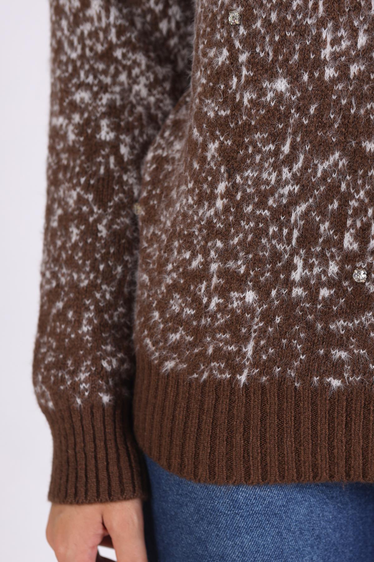 Kahve İnci Detay Yumoş Kazak 604 - 10