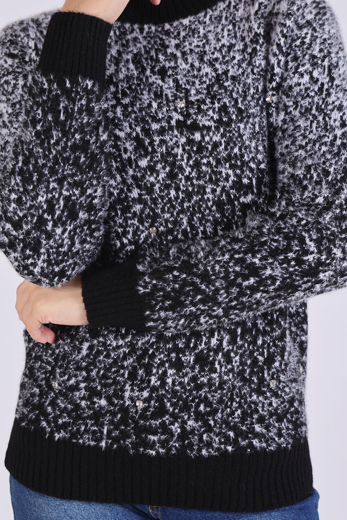 604 İnci Detay Kazak Siyah - 4