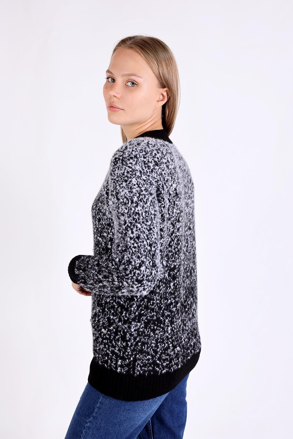 604 İnci Detay Kazak Siyah - 5