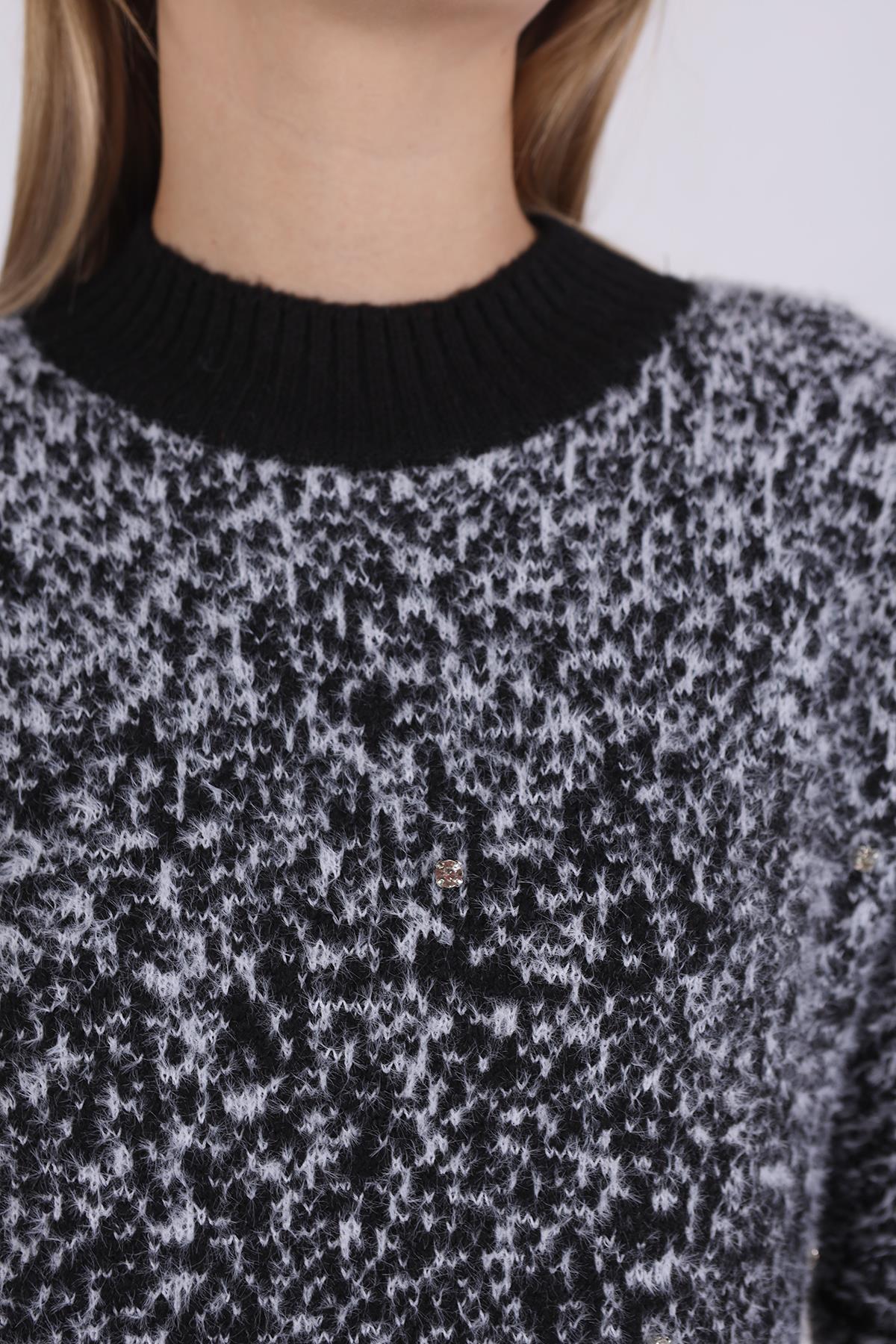 604 İnci Detay Kazak Siyah - 6