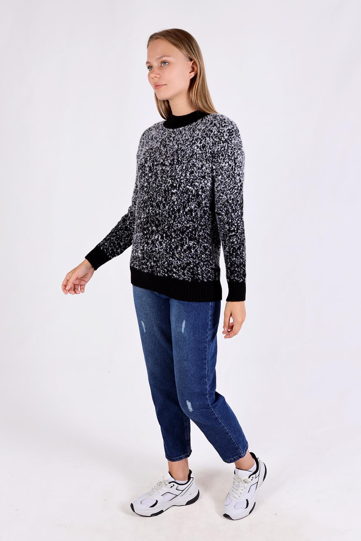 604 İnci Detay Kazak Siyah - 8