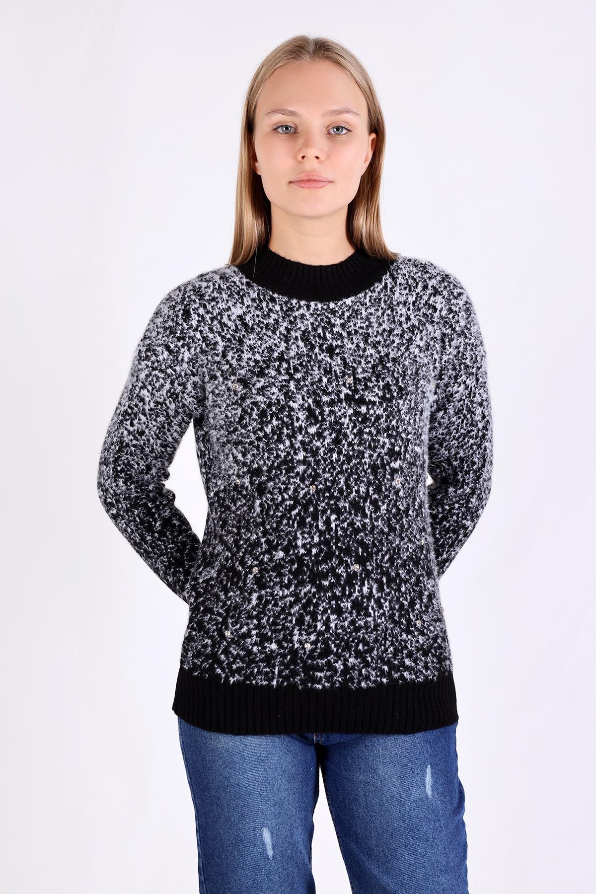 Siyah İnci Detay Yumoş Kazak 604 - 3