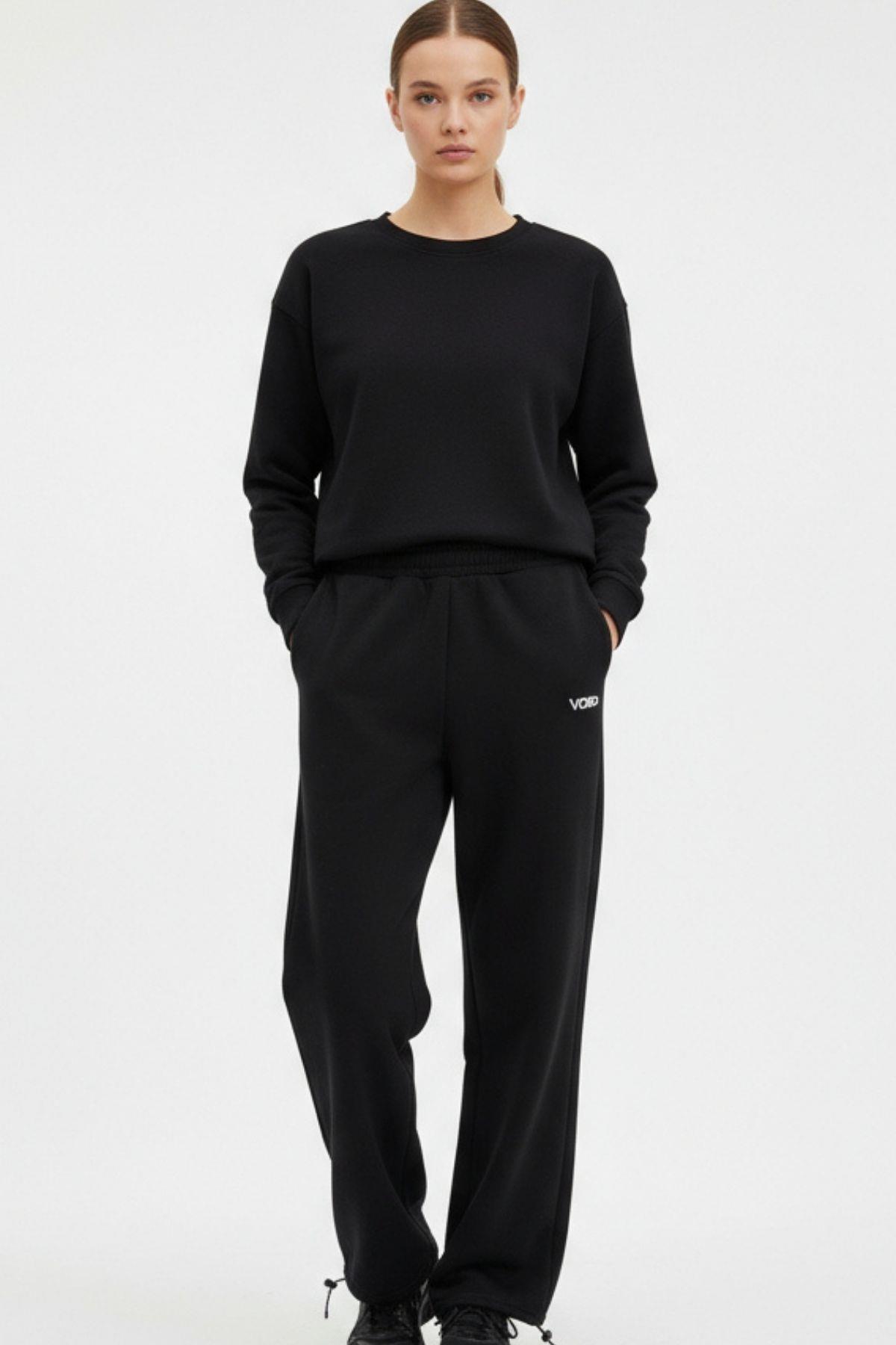 6040 Voıo Baskılı Eşofman Siyah - 1