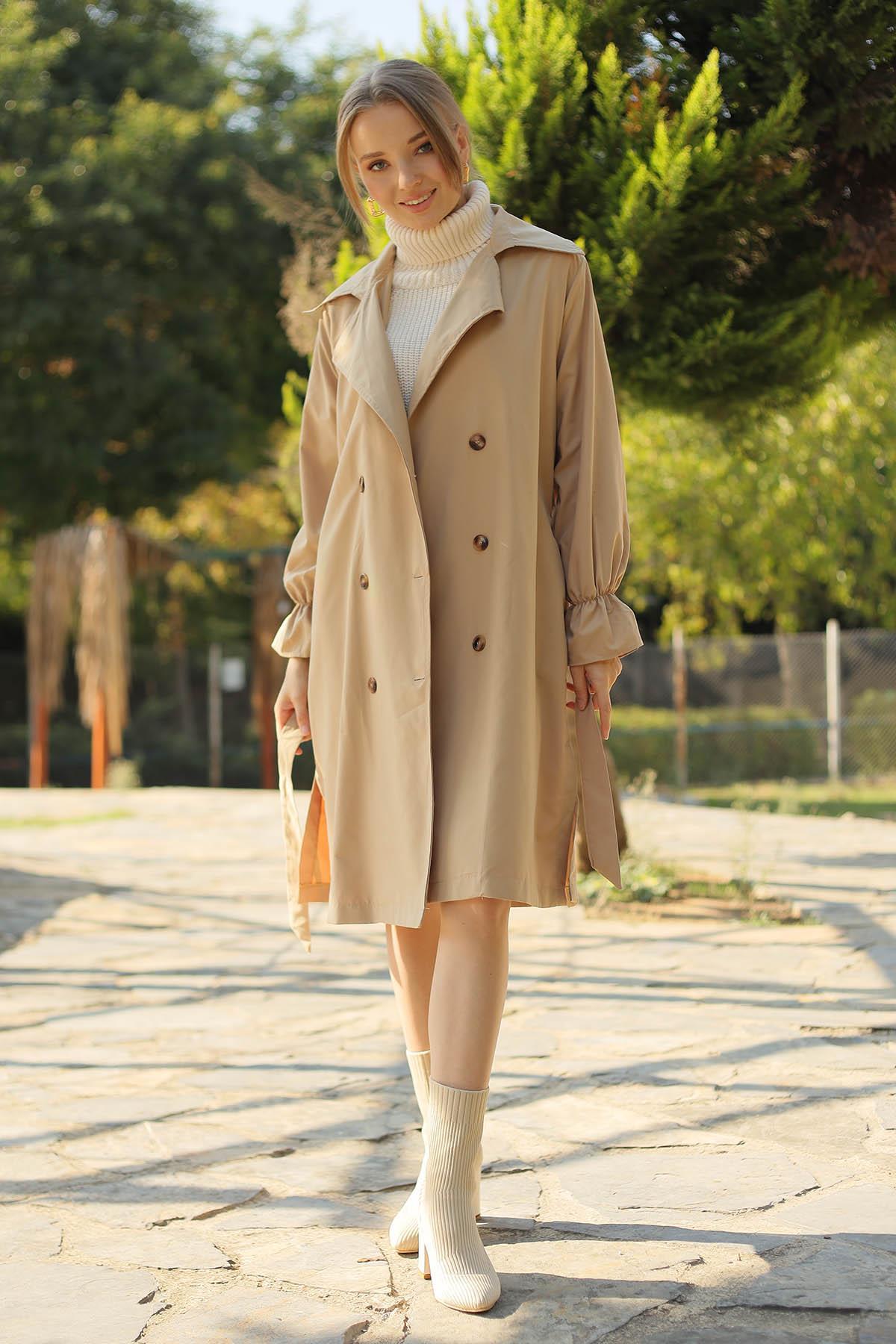 61113-1 Uzun Trenç Camel 