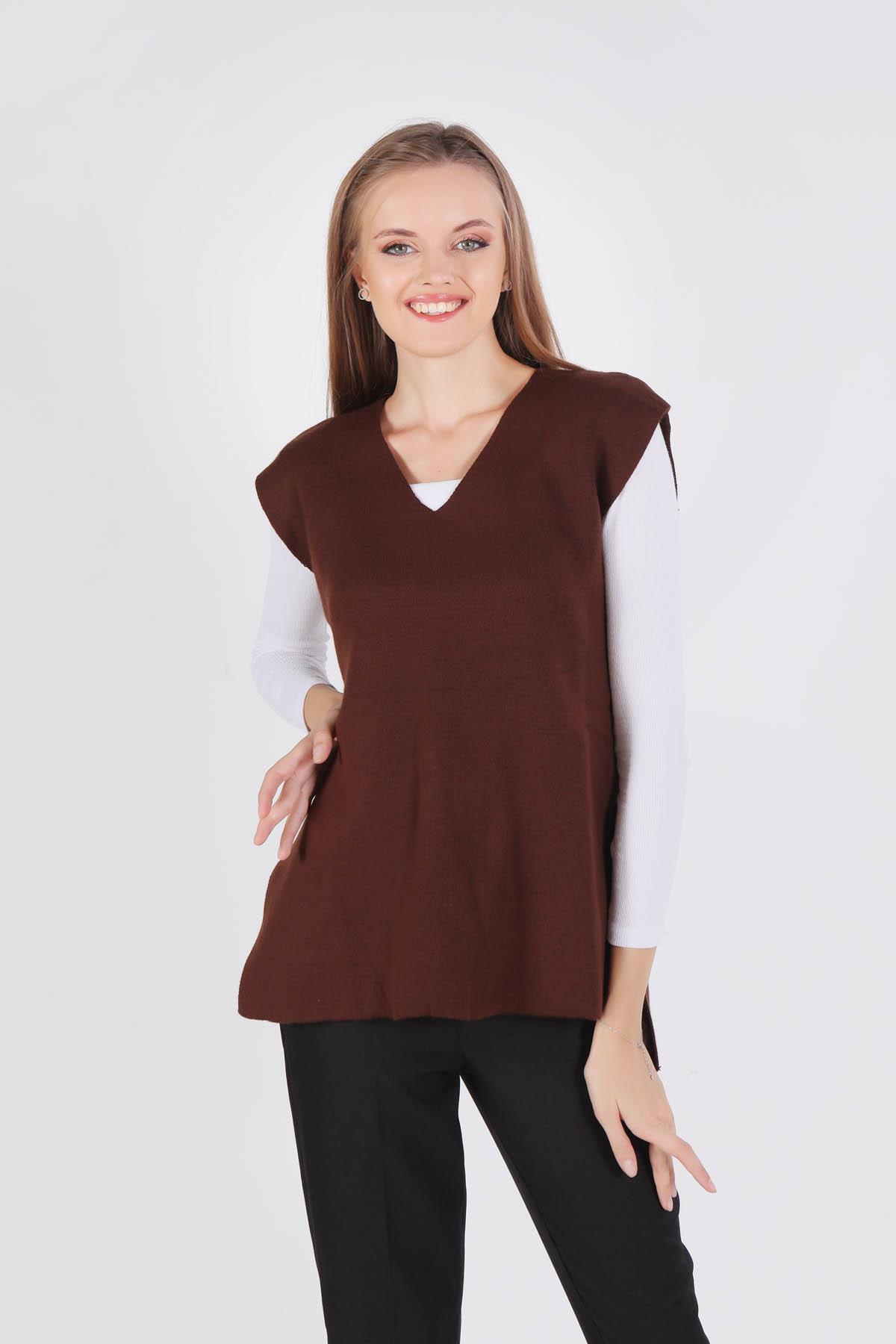 614 Bağlamalı Süveter Acı Kahve 