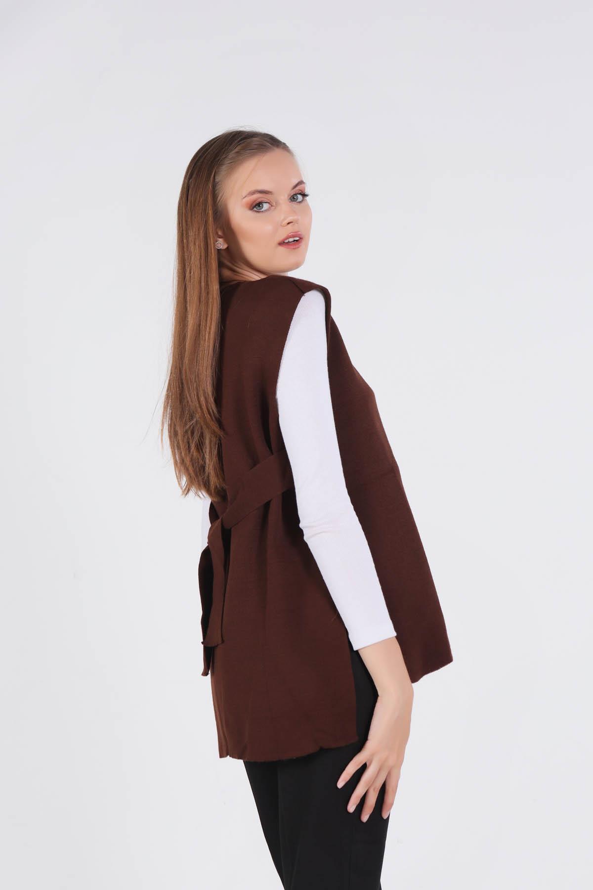 614 Bağlamalı Süveter Acı Kahve - 4