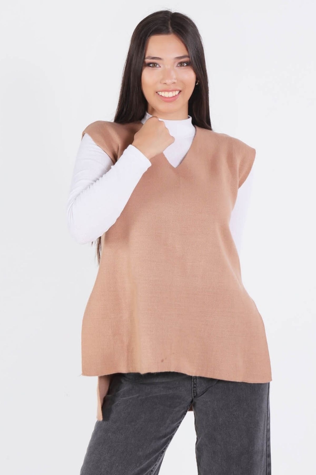 Camel Bağlamalı Süveter 614 - 1