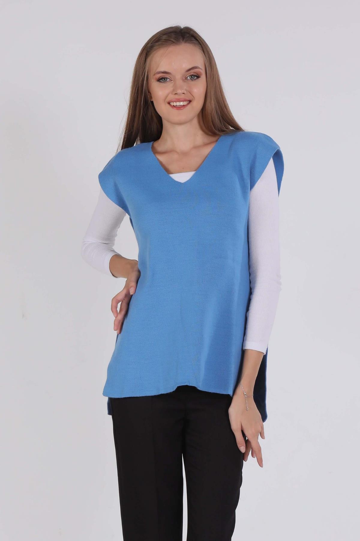 614 Bağlamalı Süveter Mavi - 1