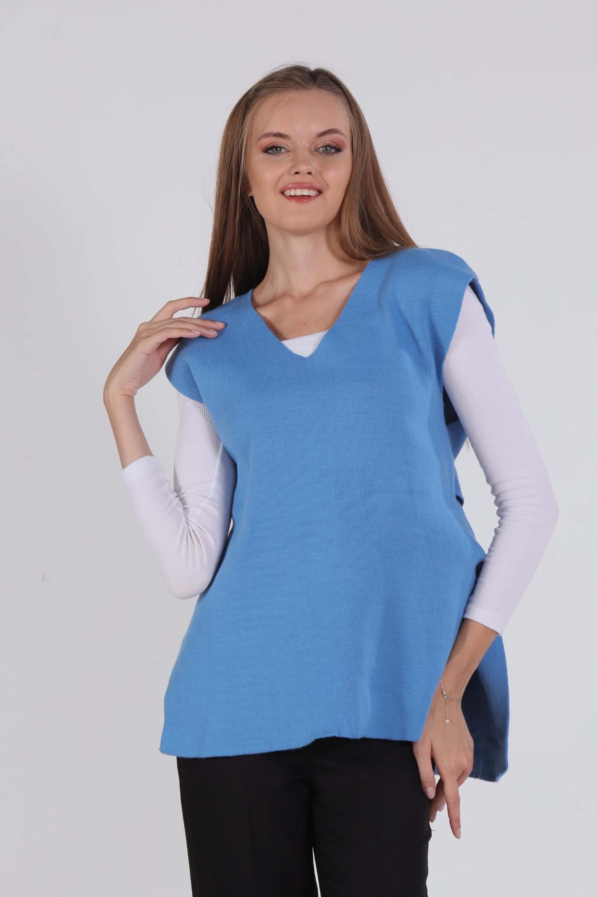 Mavi Bağlamalı Süveter 614 - 2