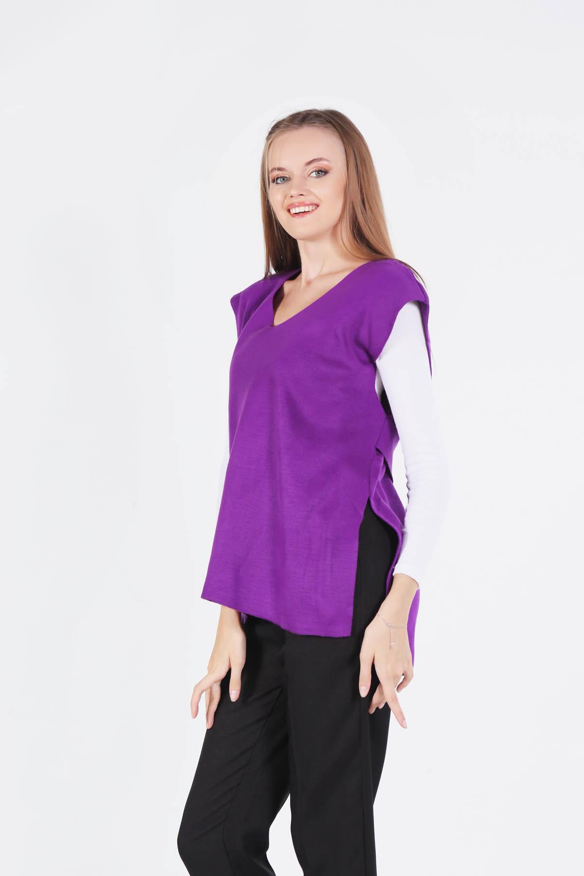 614 Bağlamalı Süveter Mor - 2