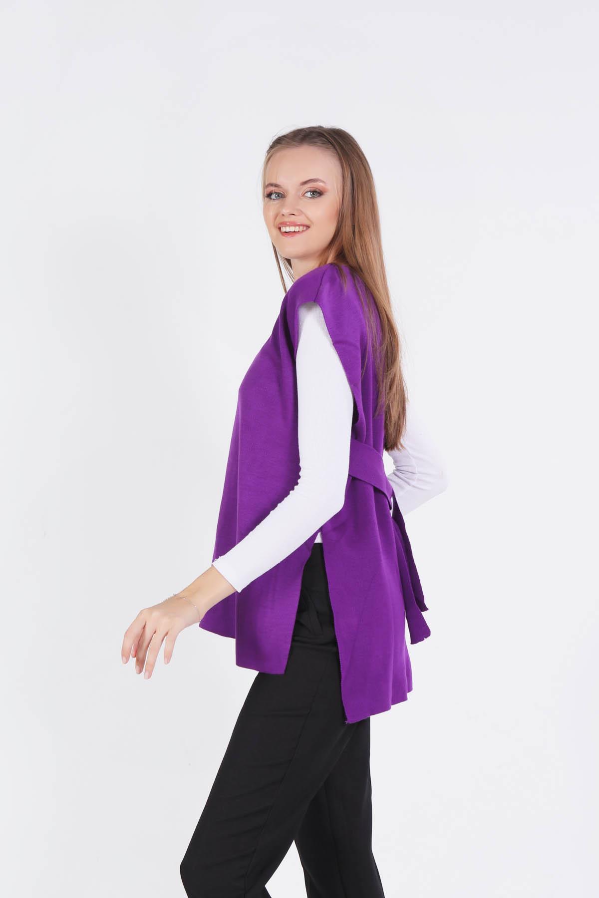 Mor Bağlamalı Süveter 614 - 3