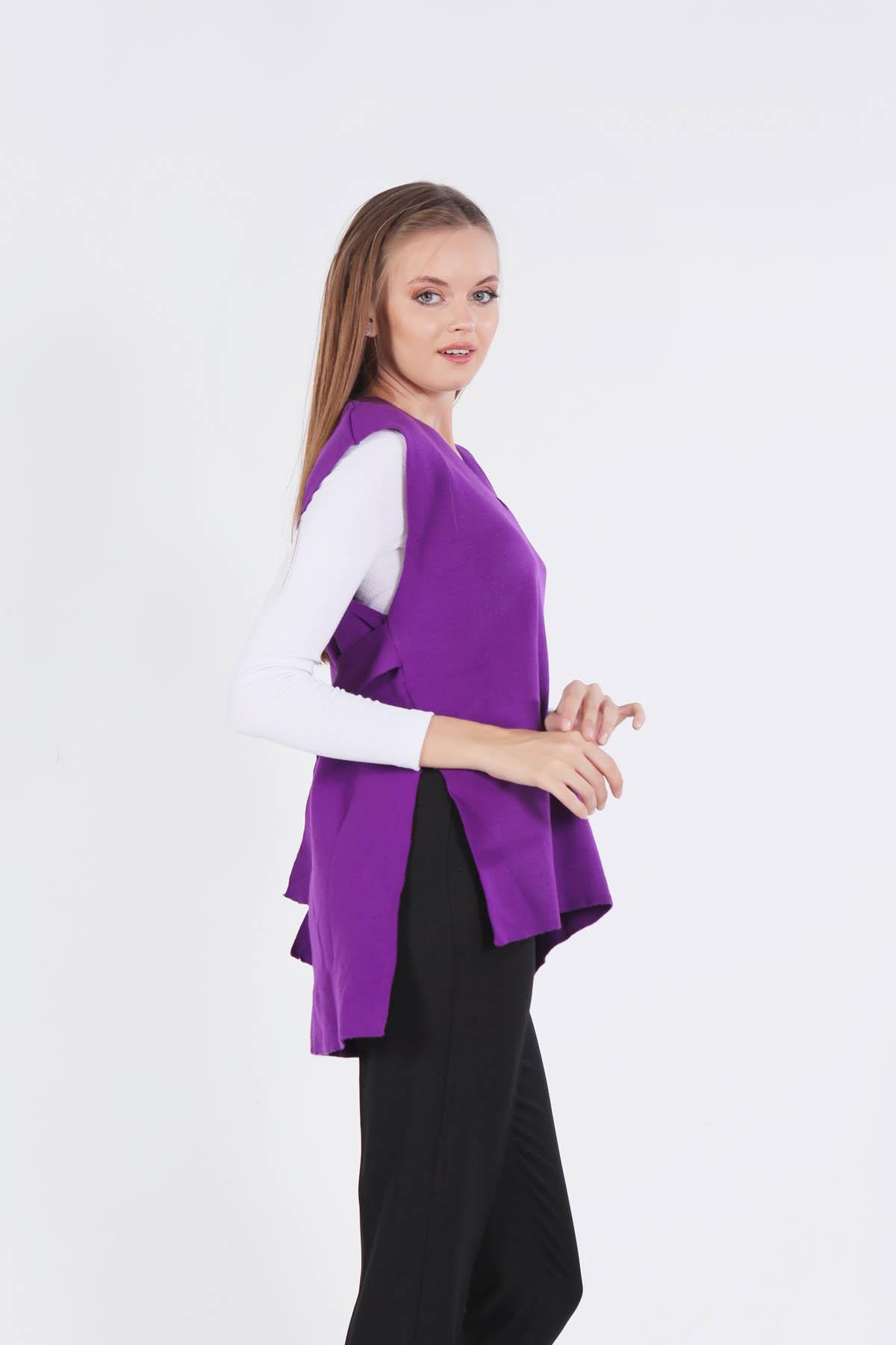 Mor Bağlamalı Süveter 614 - 5