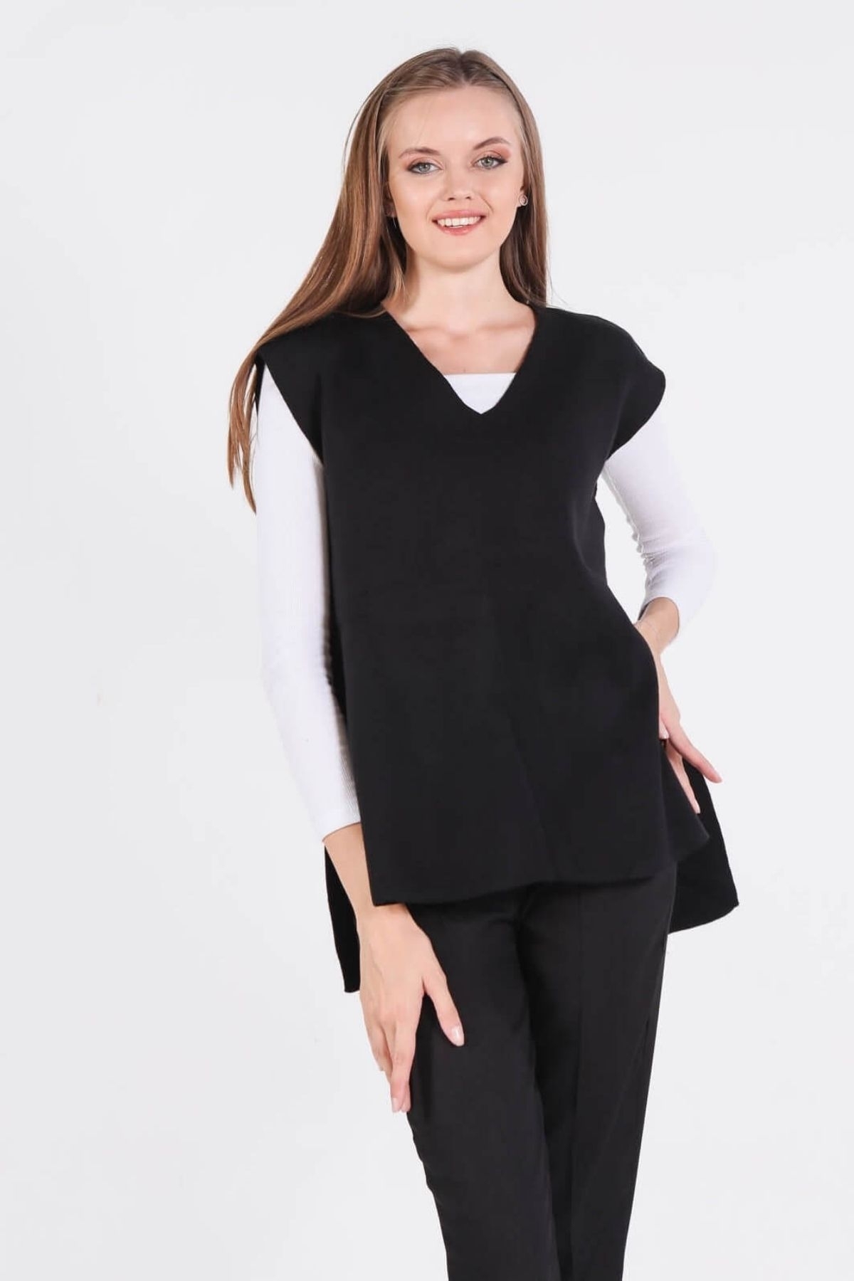 614 Bağlamalı Süveter Siyah 