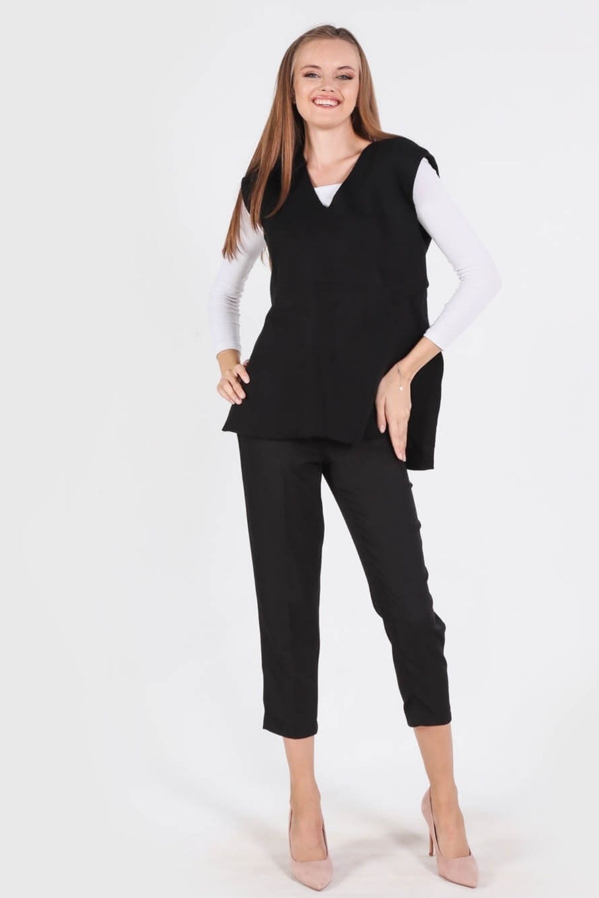 614 Bağlamalı Süveter Siyah - 3