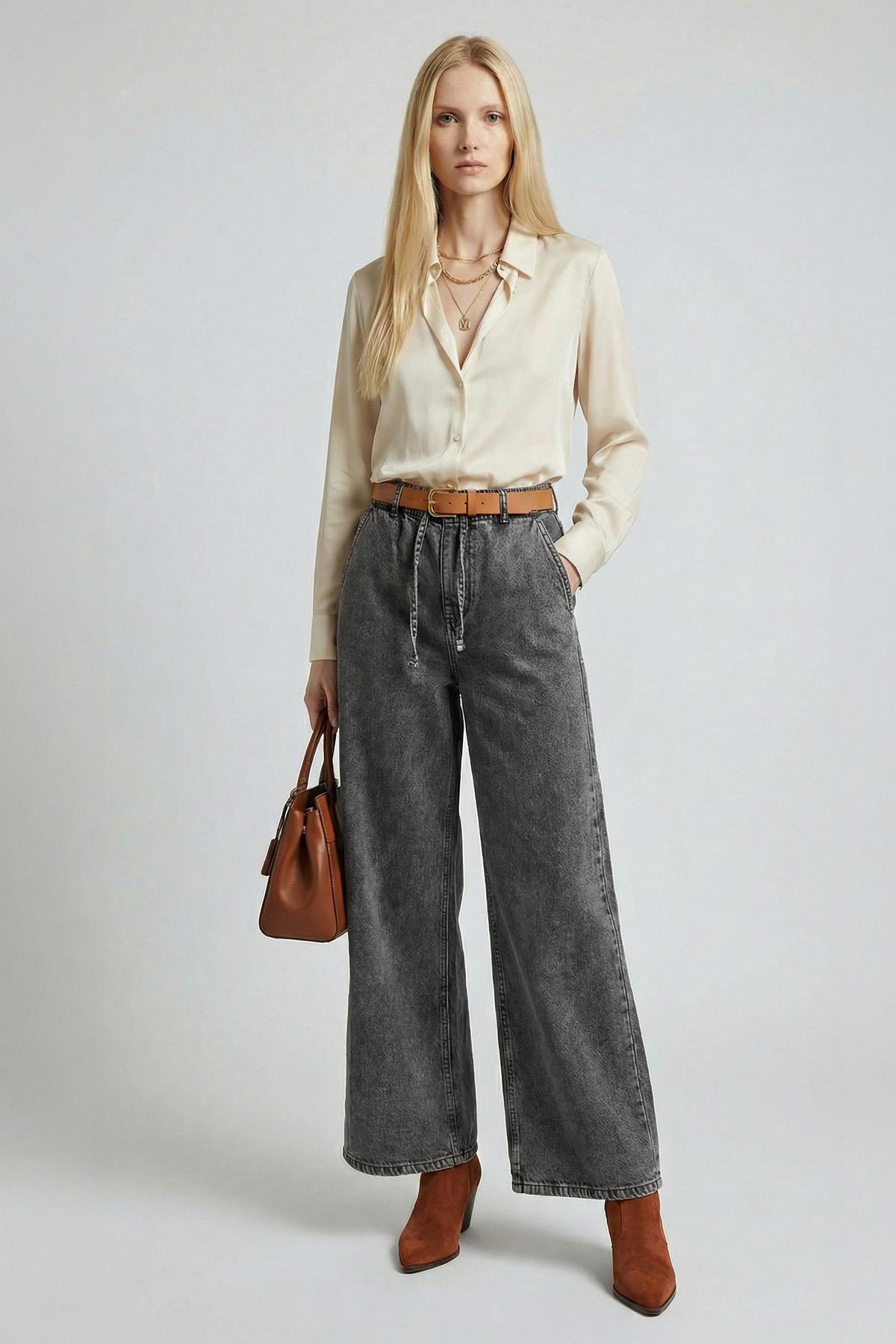 6241 Lastikli Kot Pantolon Antrasit - RAYS