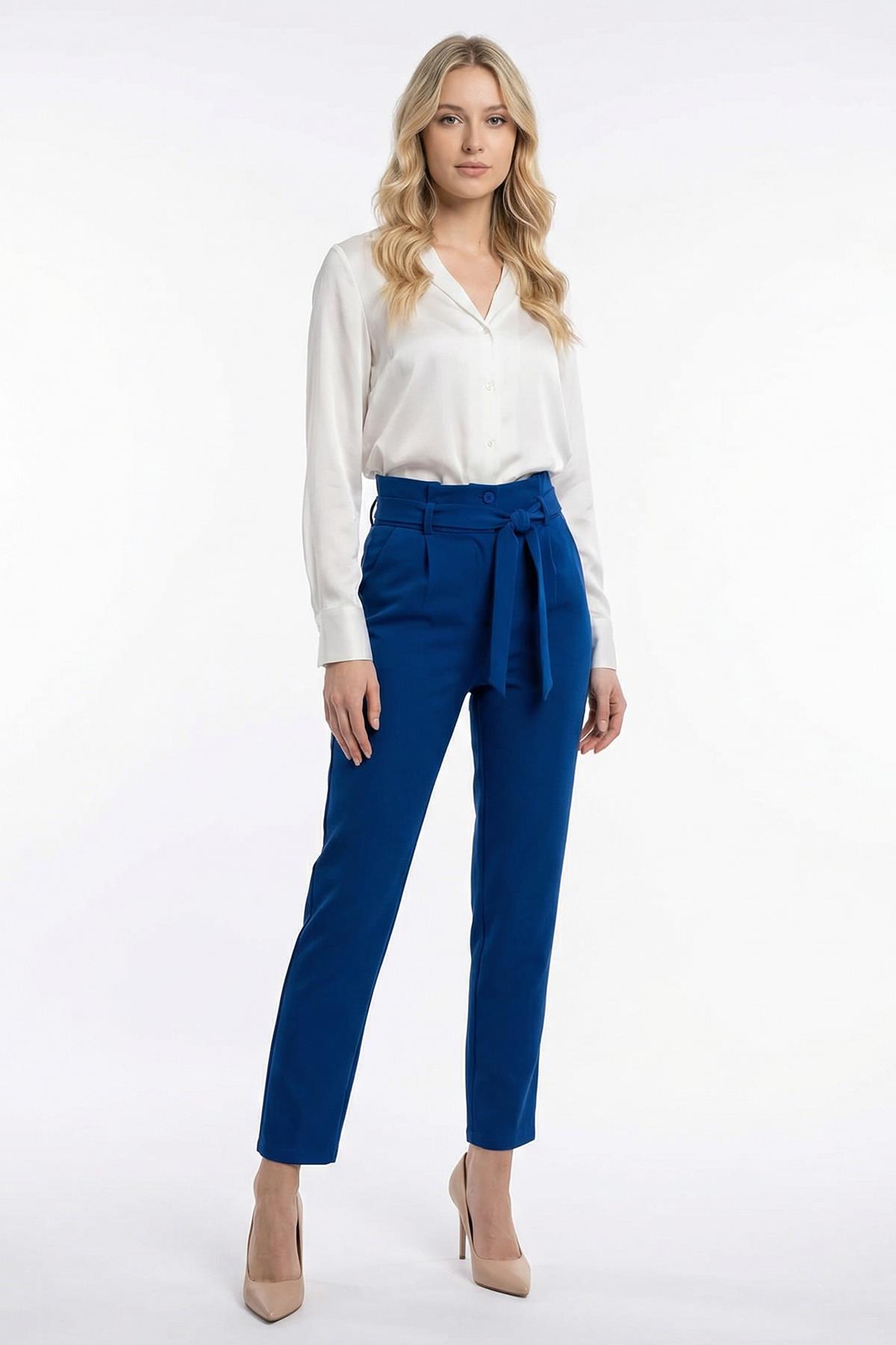 Saks Kemerli Yüksek Bel Pantolon 6263A 