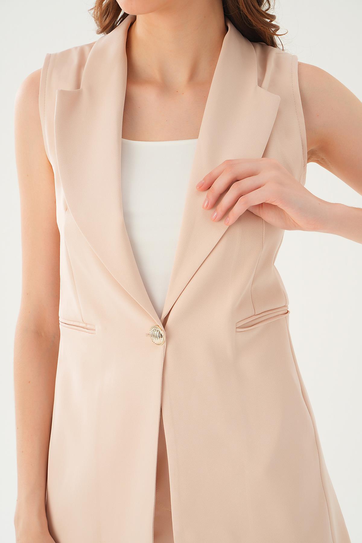 Bej Cep Detay Pantolon Takım 6303 - 2