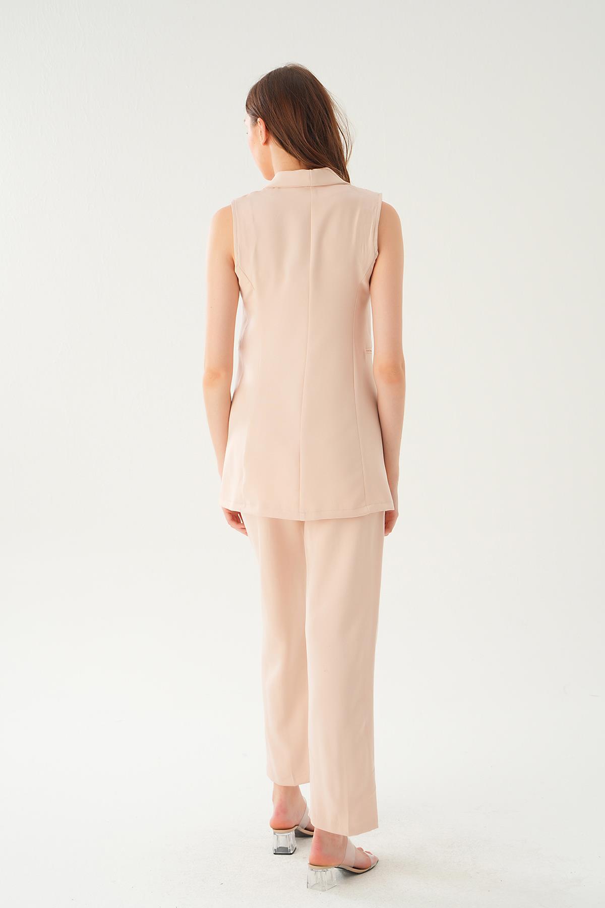 Bej Cep Detay Pantolon Takım 6303 - 5