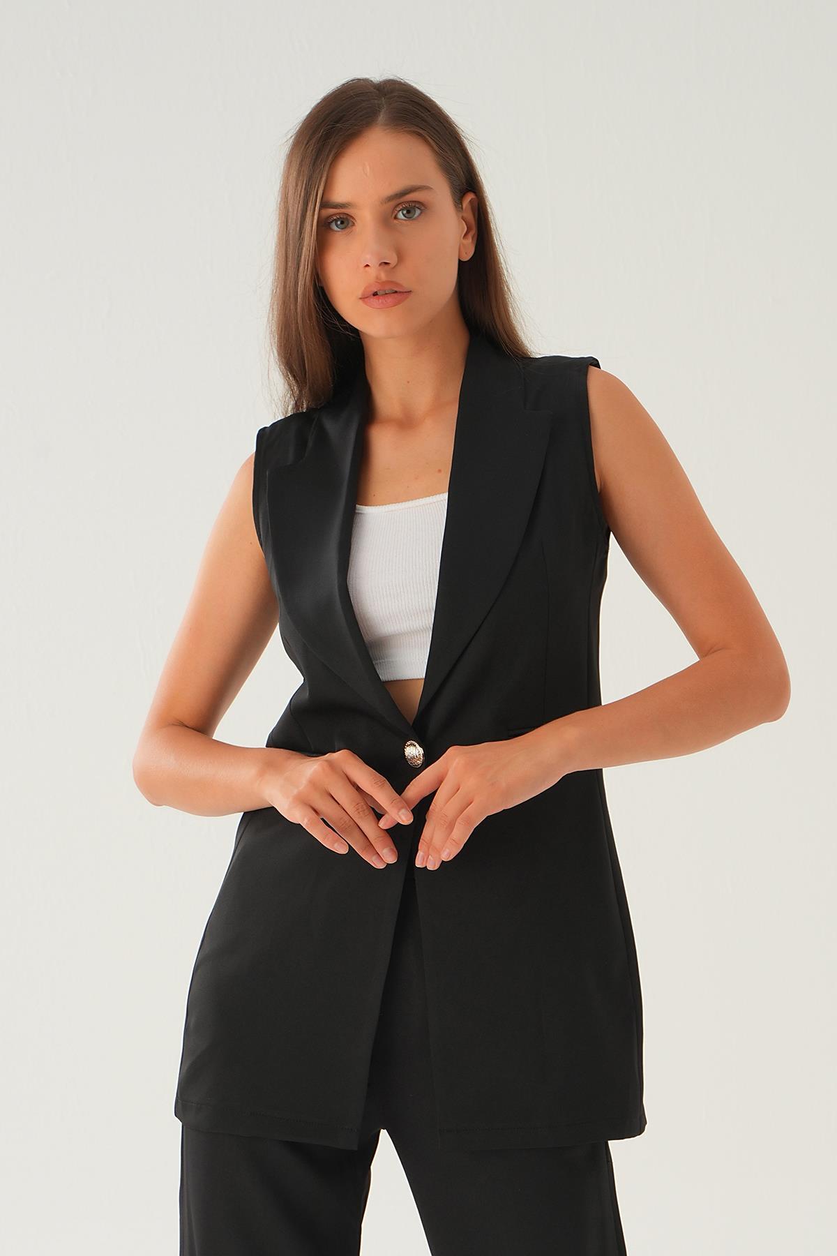 Siyah Cep Detay Pantolon Takım 6303 - 1