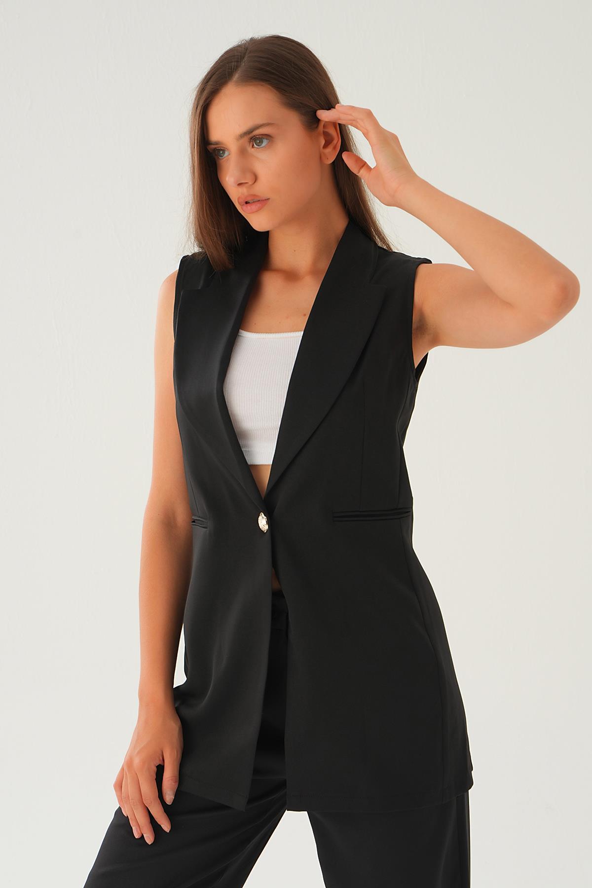 Siyah Cep Detay Pantolon Takım 6303 - 2