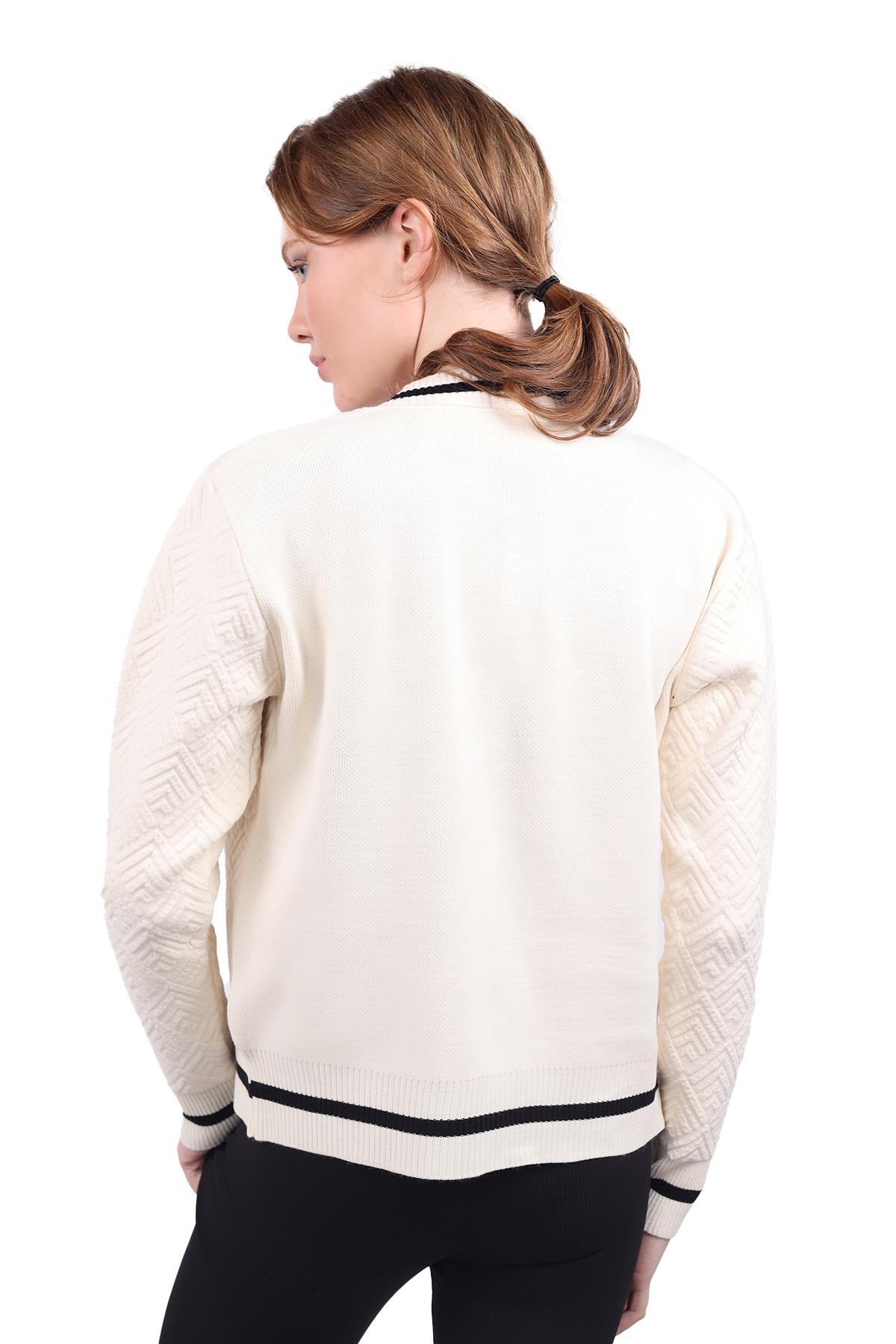 Taş Fermuarlı Triko Kolej Hırka 6386 - 6