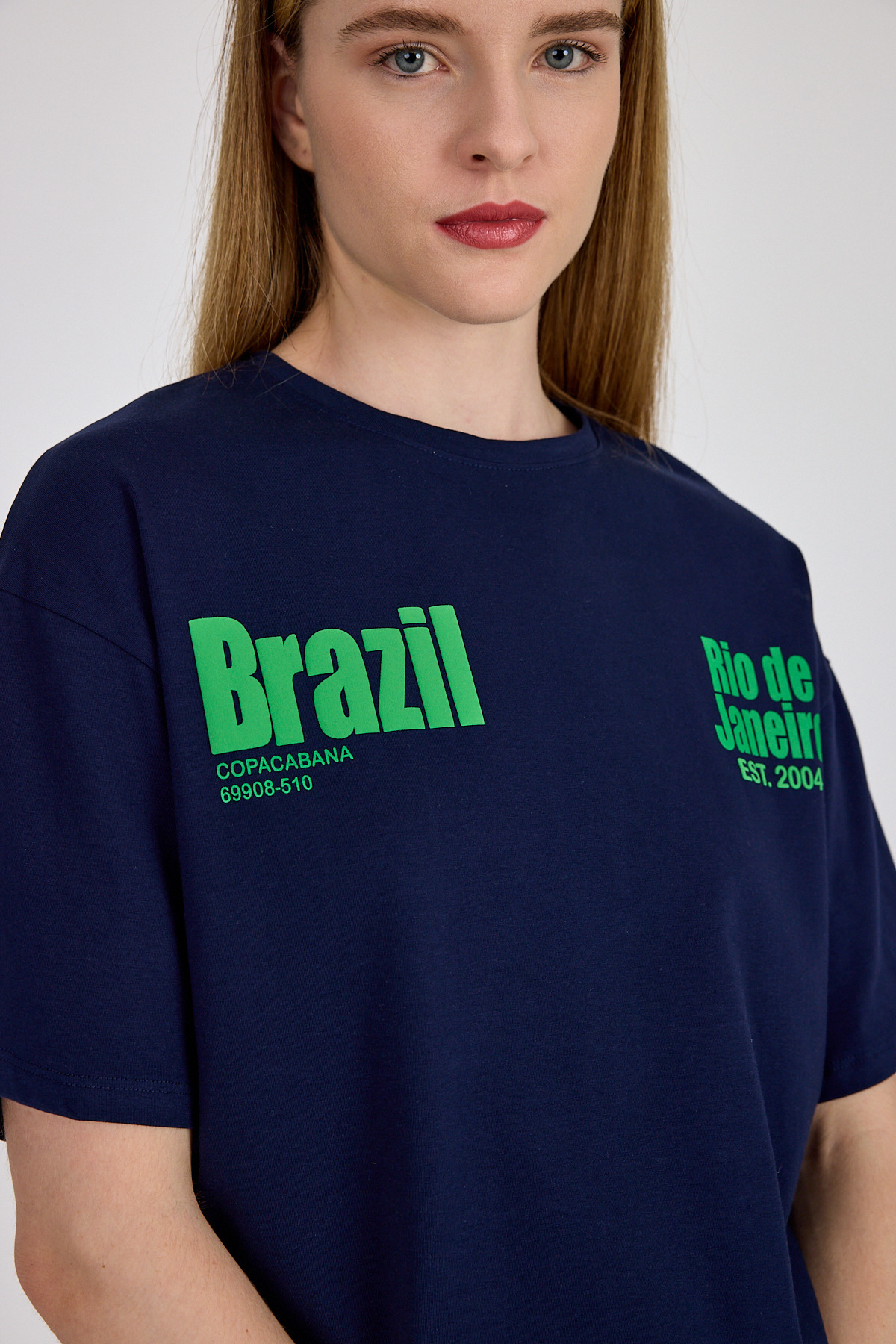 6403 Brazil Yazı Baskılı Tişört Laci - 4