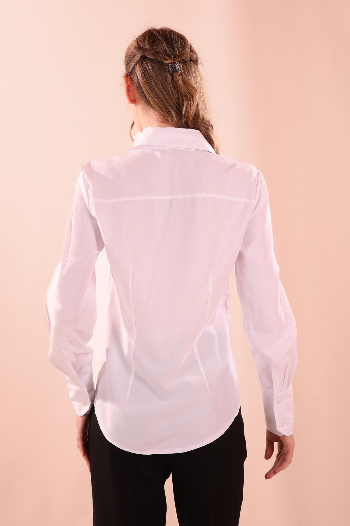 6437A Klasik Gömlek Beyaz - 5